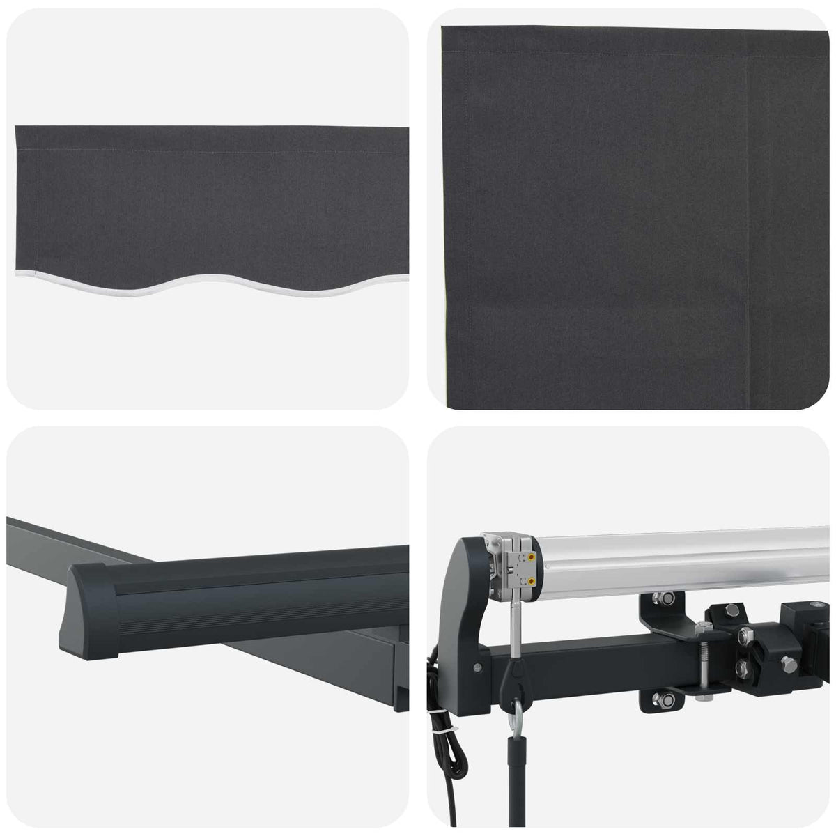 Skrovita tenda Antracit 250 x 200 cm tkanina