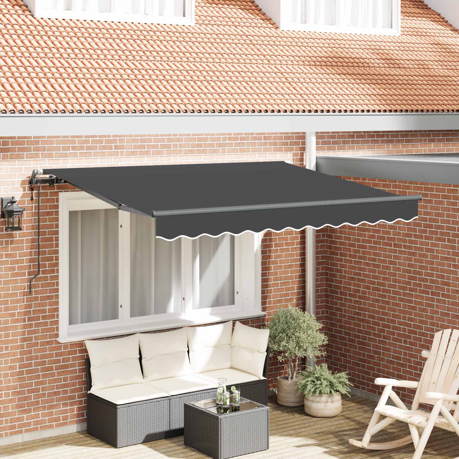 Skrovita tenda Antracit 250 x 200 cm tkanina