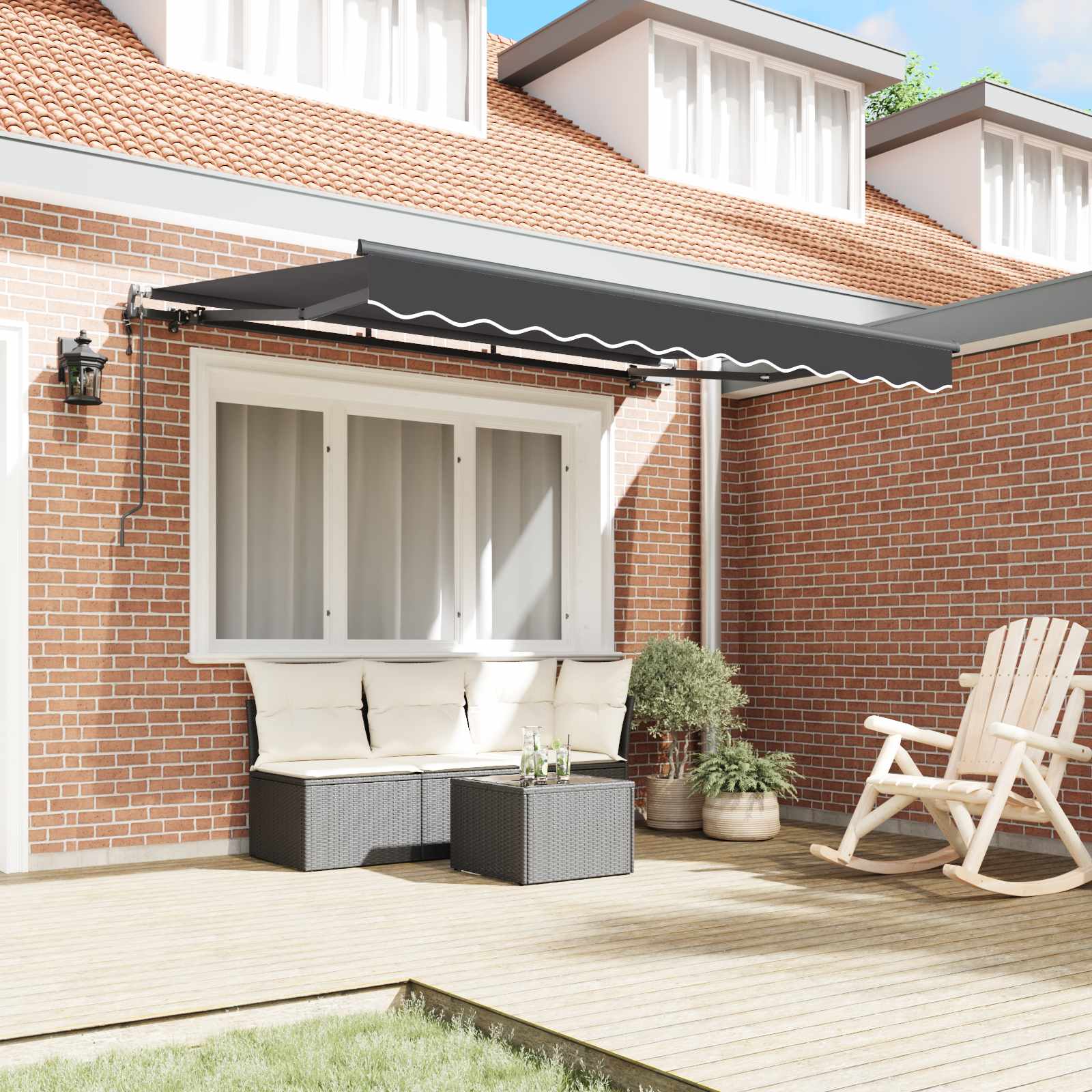 Skrovita tenda Antracit 250 x 200 cm tkanina