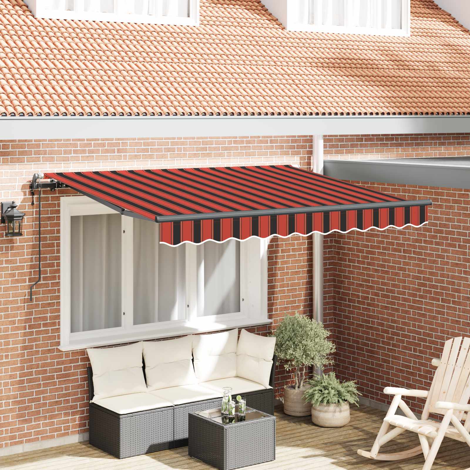 Skrovita tenda Narančasta 250 x 200 cm tkanina