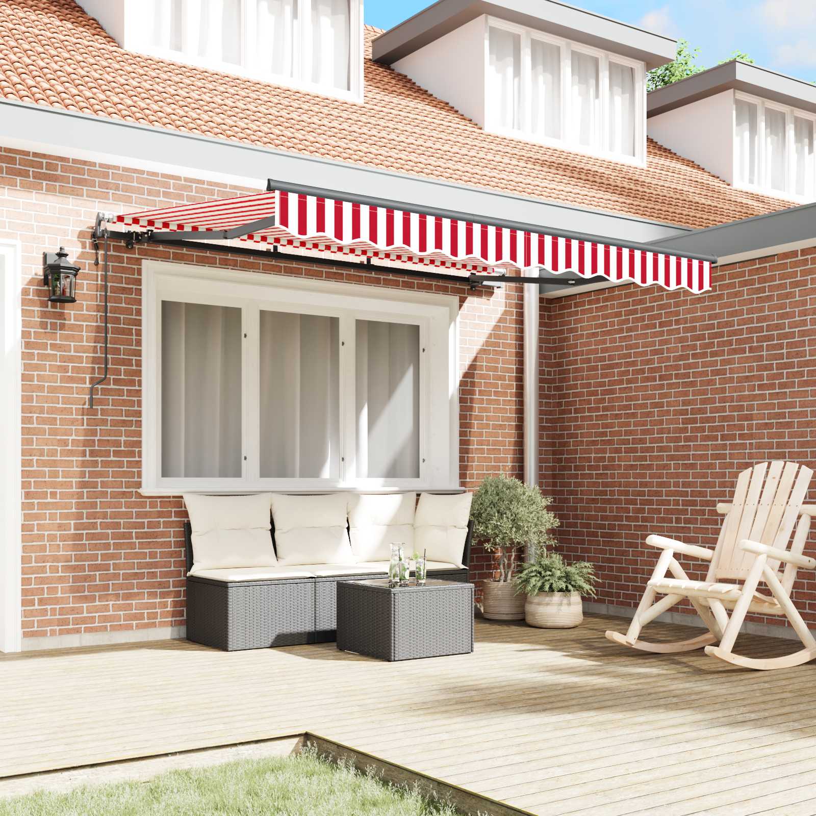 Skrovita tenda Crvena 250 x 200 cm tkanina