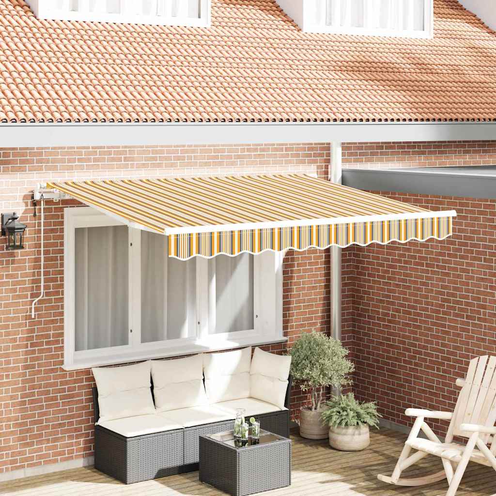 Skrovita tenda Žuta i Siva 250 x 200 cm tkanina