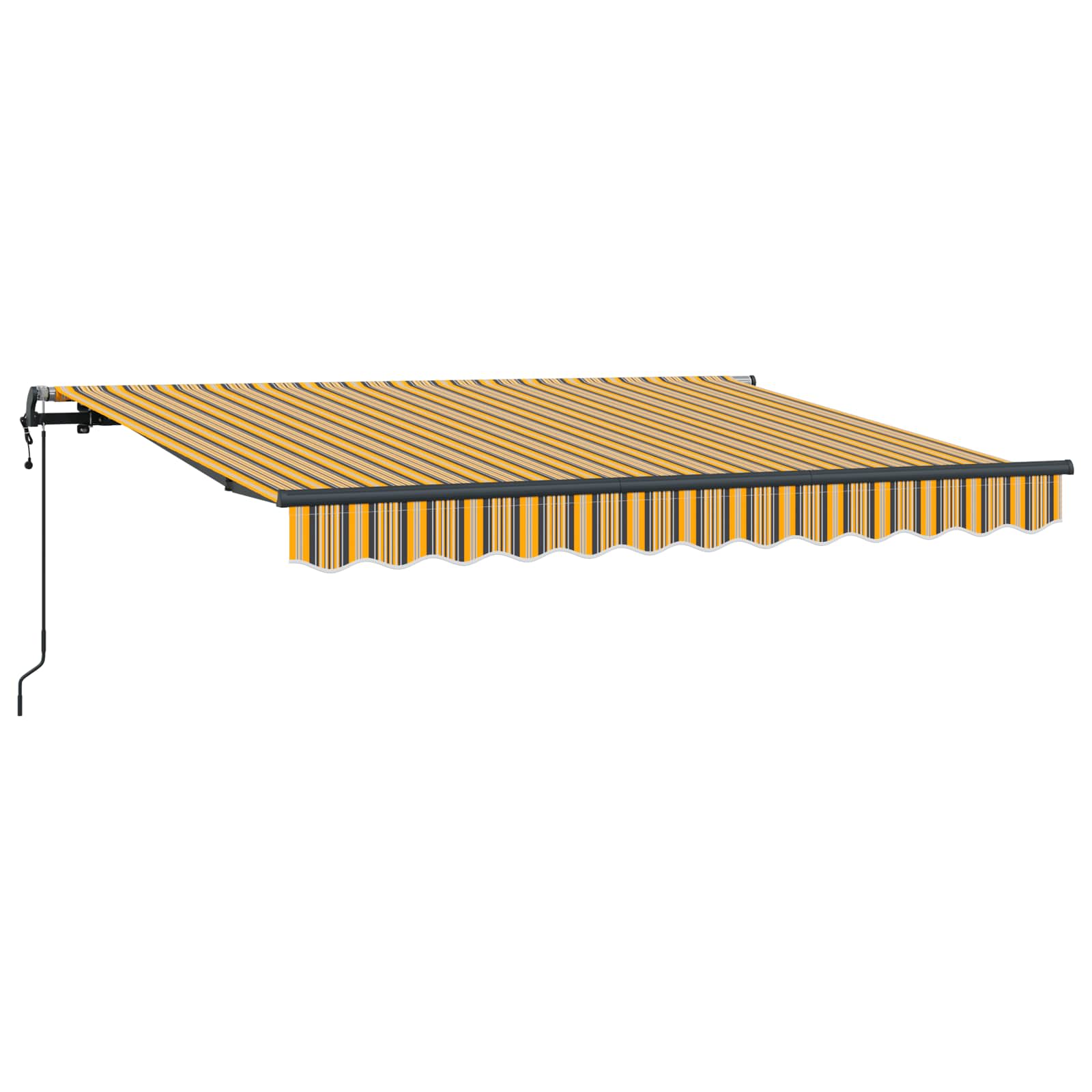 Skrovita tenda Žuta i Siva 250 x 200 cm tkanina