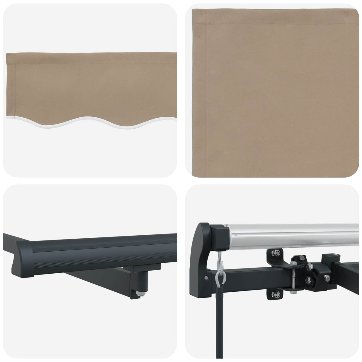 Skrovita tenda Bež 250 x 200 cm tkanina