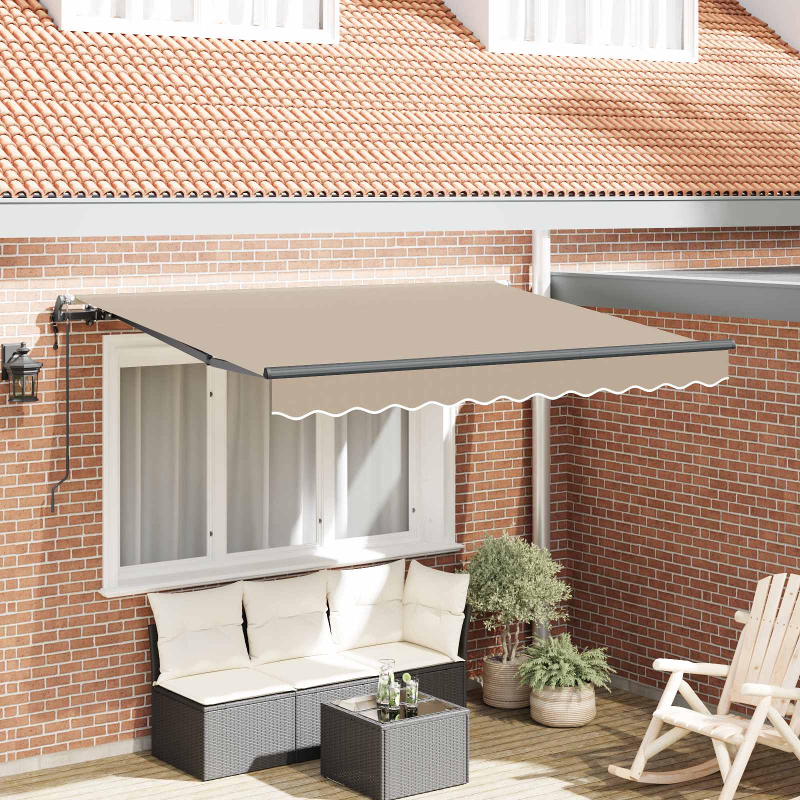 Skrovita tenda Bež 250 x 200 cm tkanina