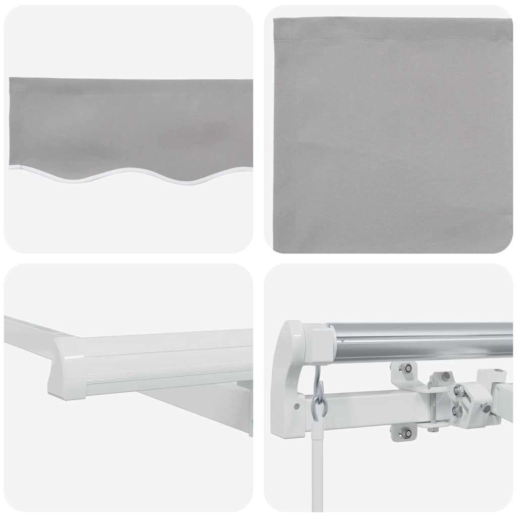Skrovita tenda Svijetlo siva 250 x 200 cm tkanina