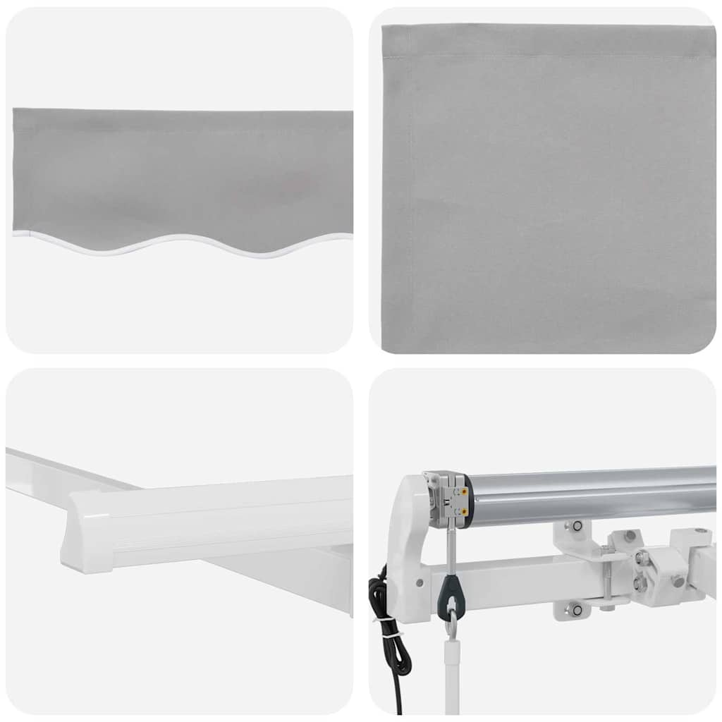 Skrovita tenda Svijetlo siva 250 x 200 cm tkanina