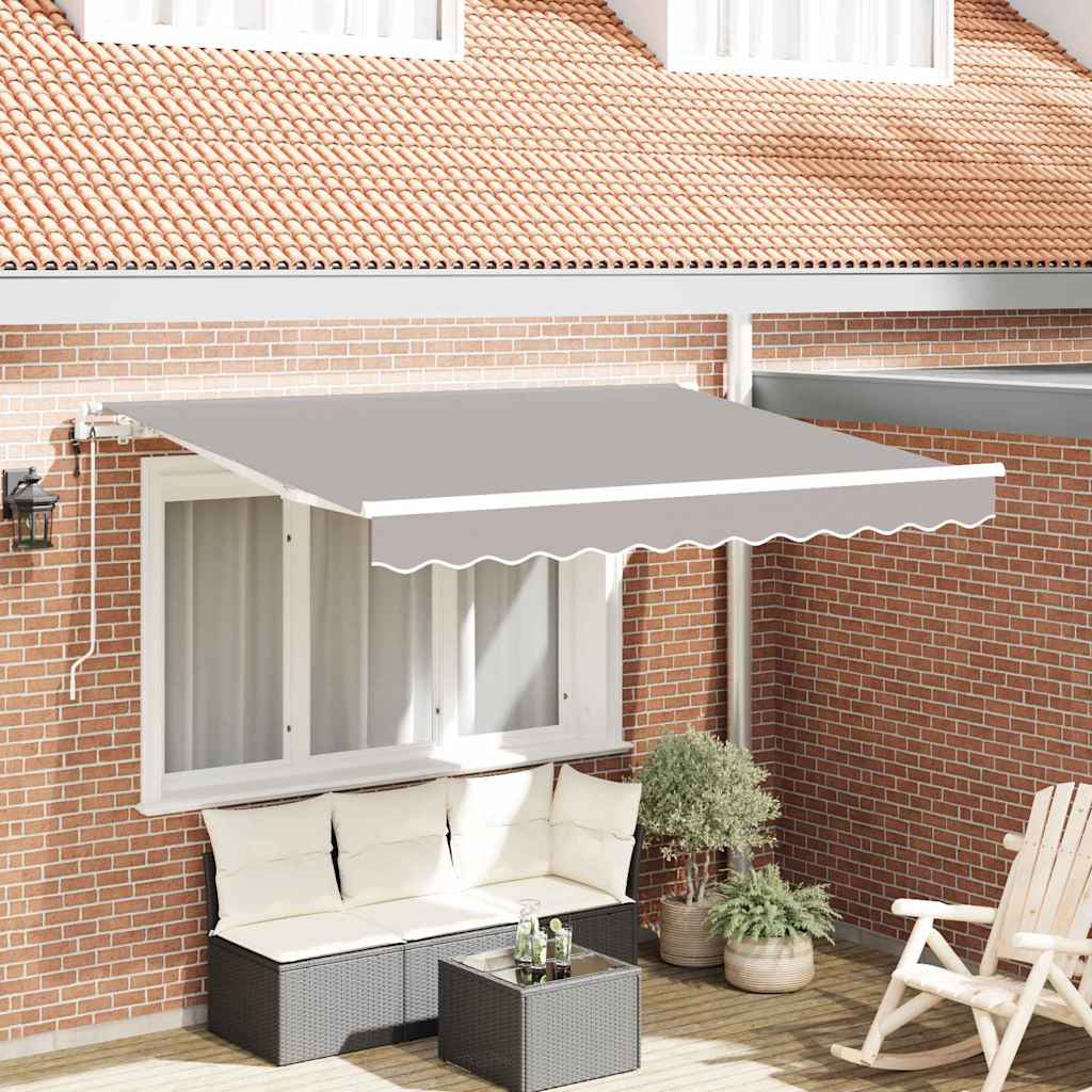 Skrovita tenda Svijetlo siva 250 x 200 cm tkanina