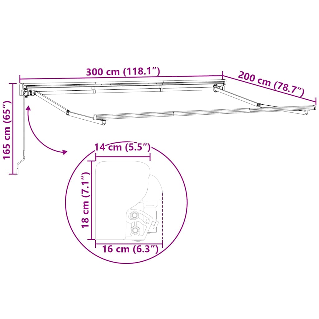 Okvir tende Krema 300 x 200 cm Poliester s PU premazom