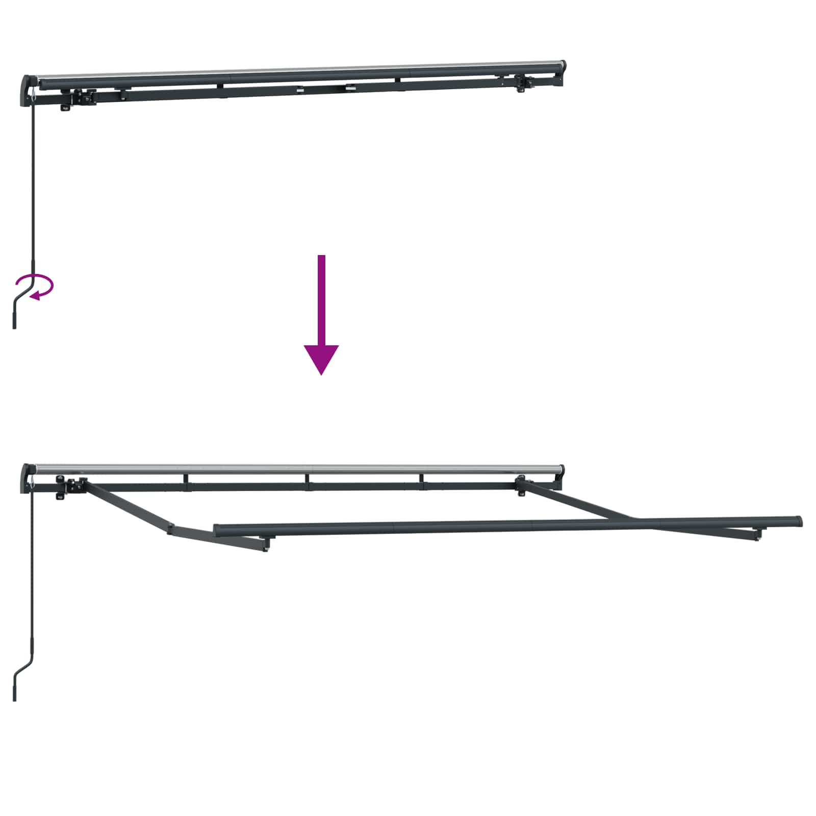 Skrovita tenda Krema 300 x 200 cm tkanina