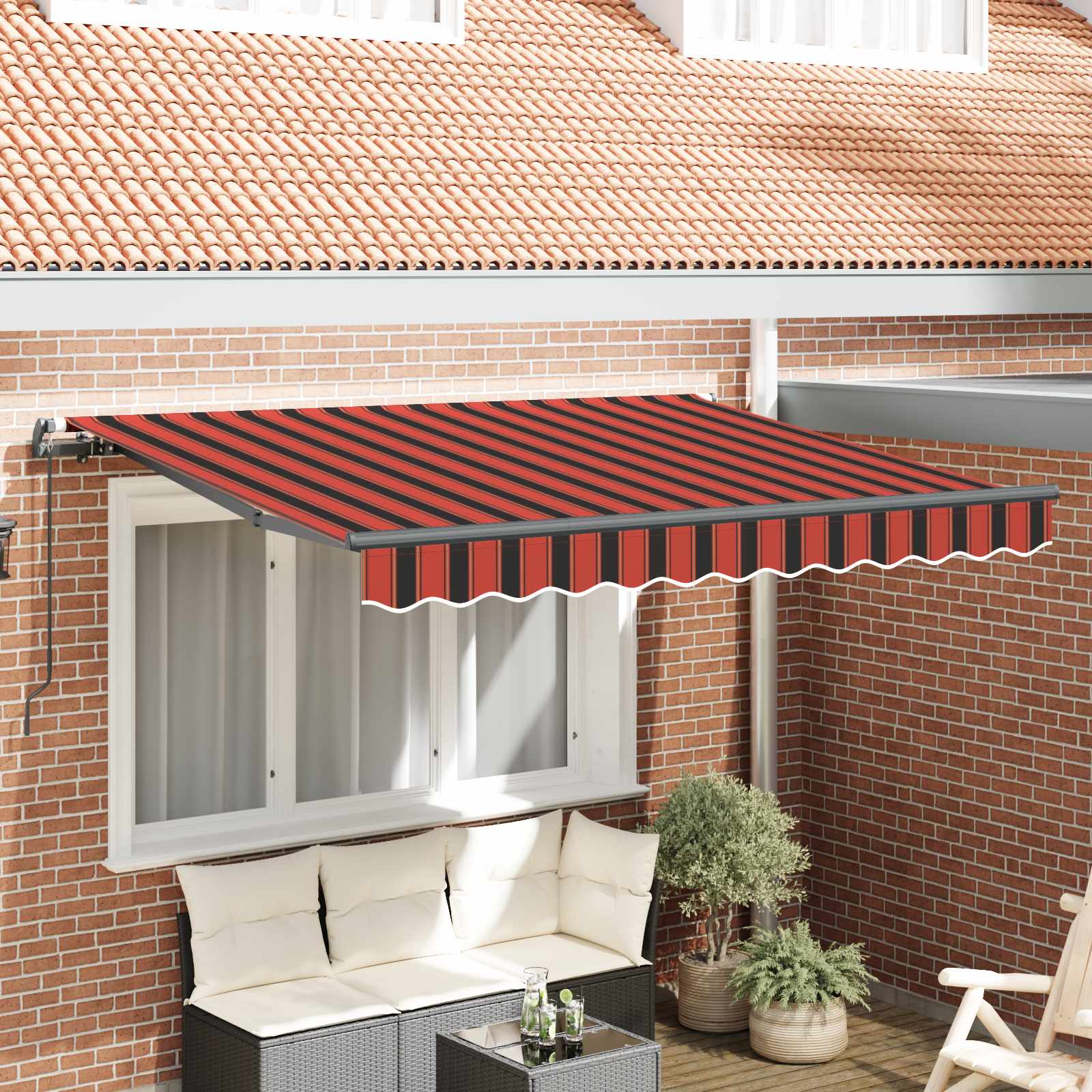 Skrovita tenda Narančasta 300 x 200 cm tkanina