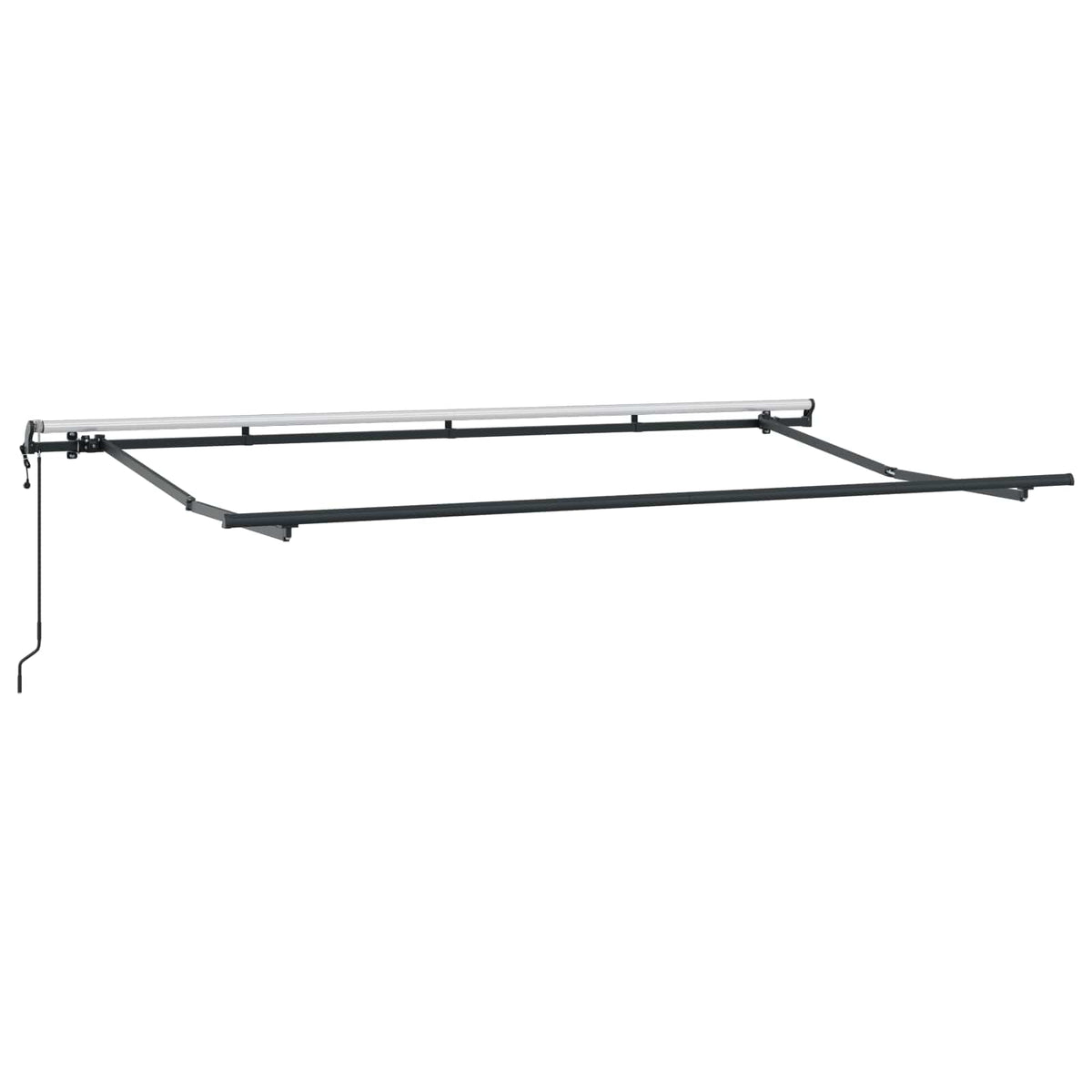 Skrovita tenda Plava i bijela 350 x 200 cm Poliester i aluminij