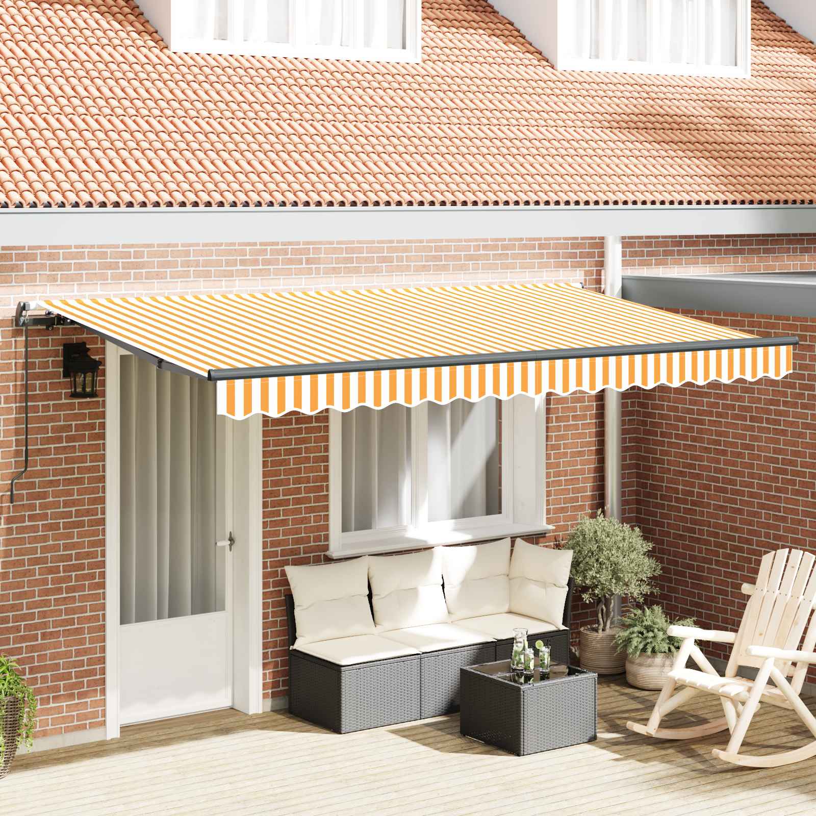 Skrovita tenda Žuta 350 x 200 cm tkanina