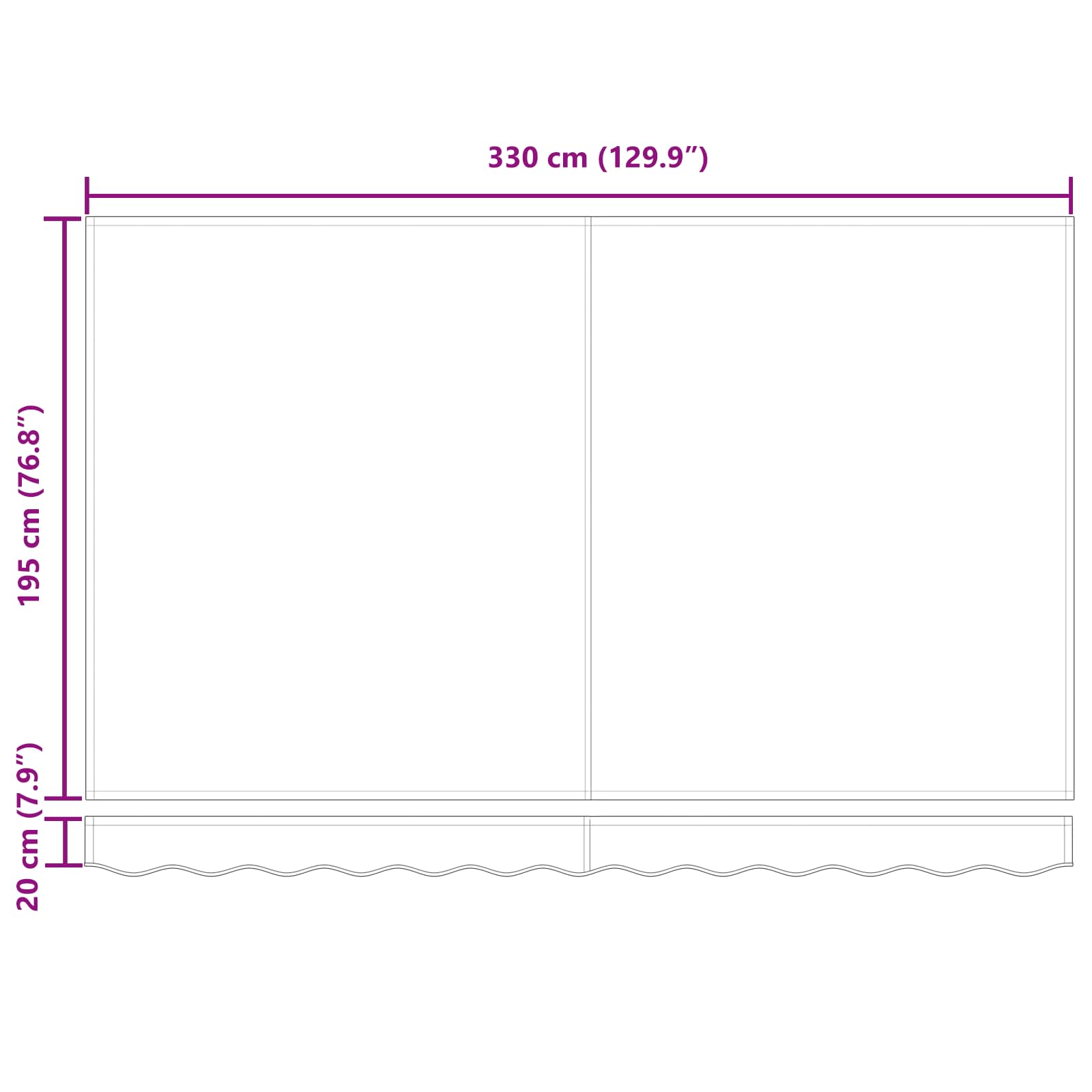 Skrovita tenda Smeđa 350 x 200 cm tkanina