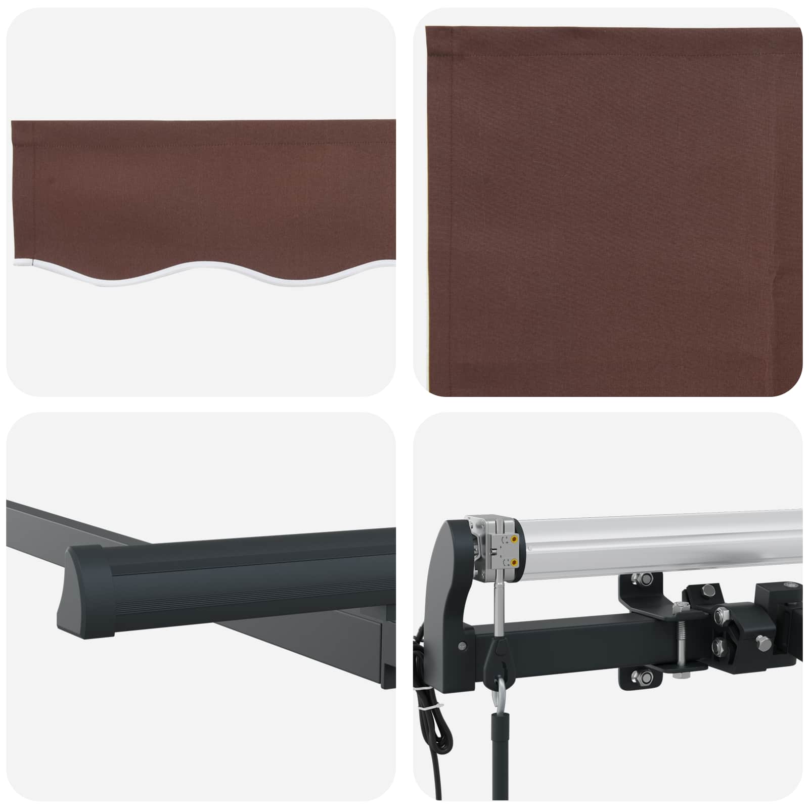 Skrovita tenda Smeđa 350 x 200 cm tkanina