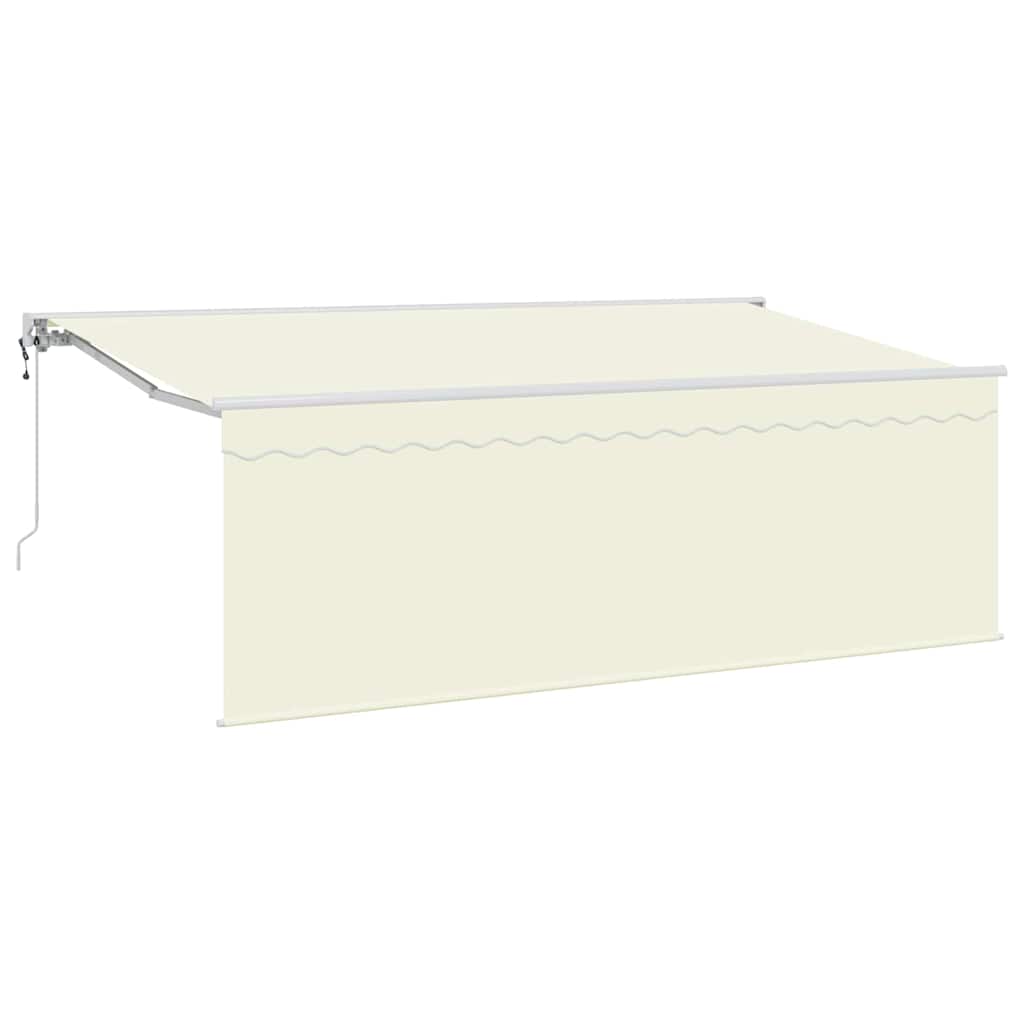 Skrovita tenda Krema 400 x 200 cm Poliester i aluminij