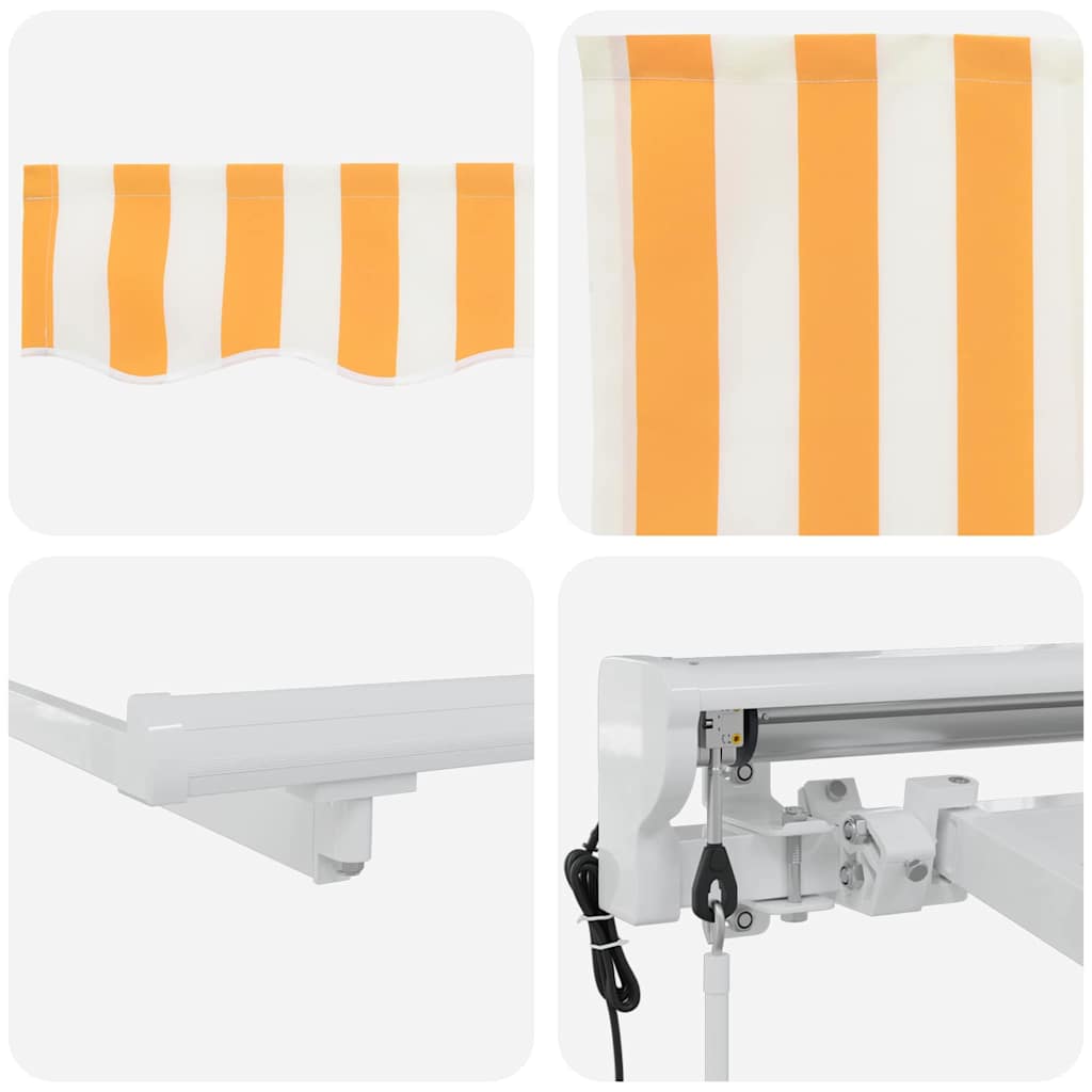 Okvir tende Žuta i bijela 400 x 200 cm Poliester s PU premazom
