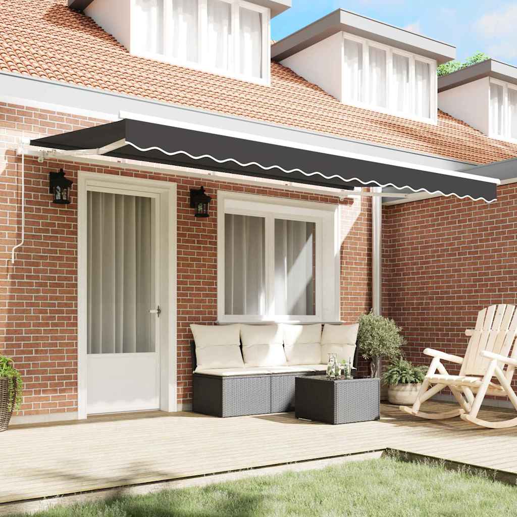 Skrovita tenda Antracit 400 x 200 cm tkanina