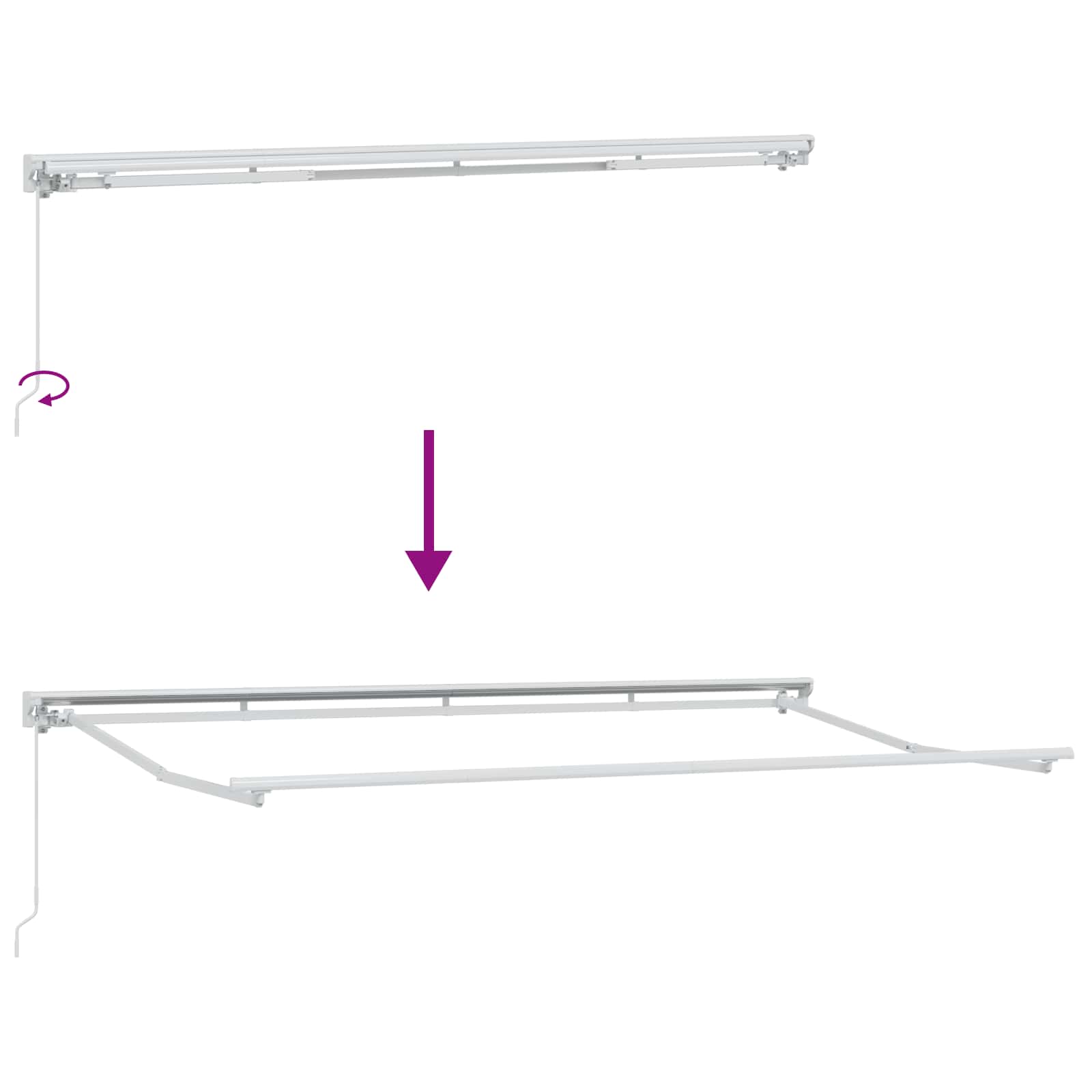 Skrovita tenda Antracit 400 x 200 cm Poliester i aluminij