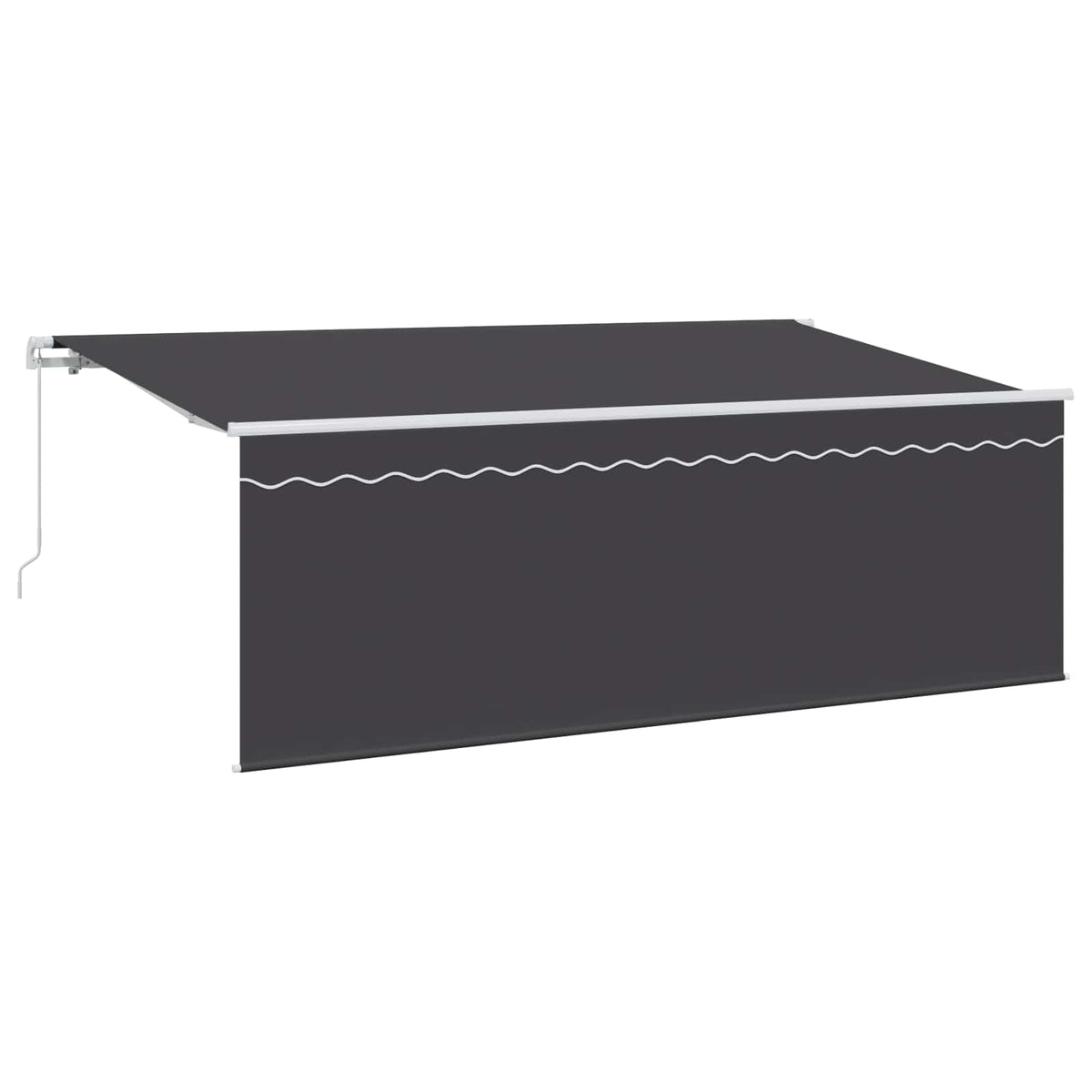 Skrovita tenda Antracit 400 x 200 cm Poliester i aluminij