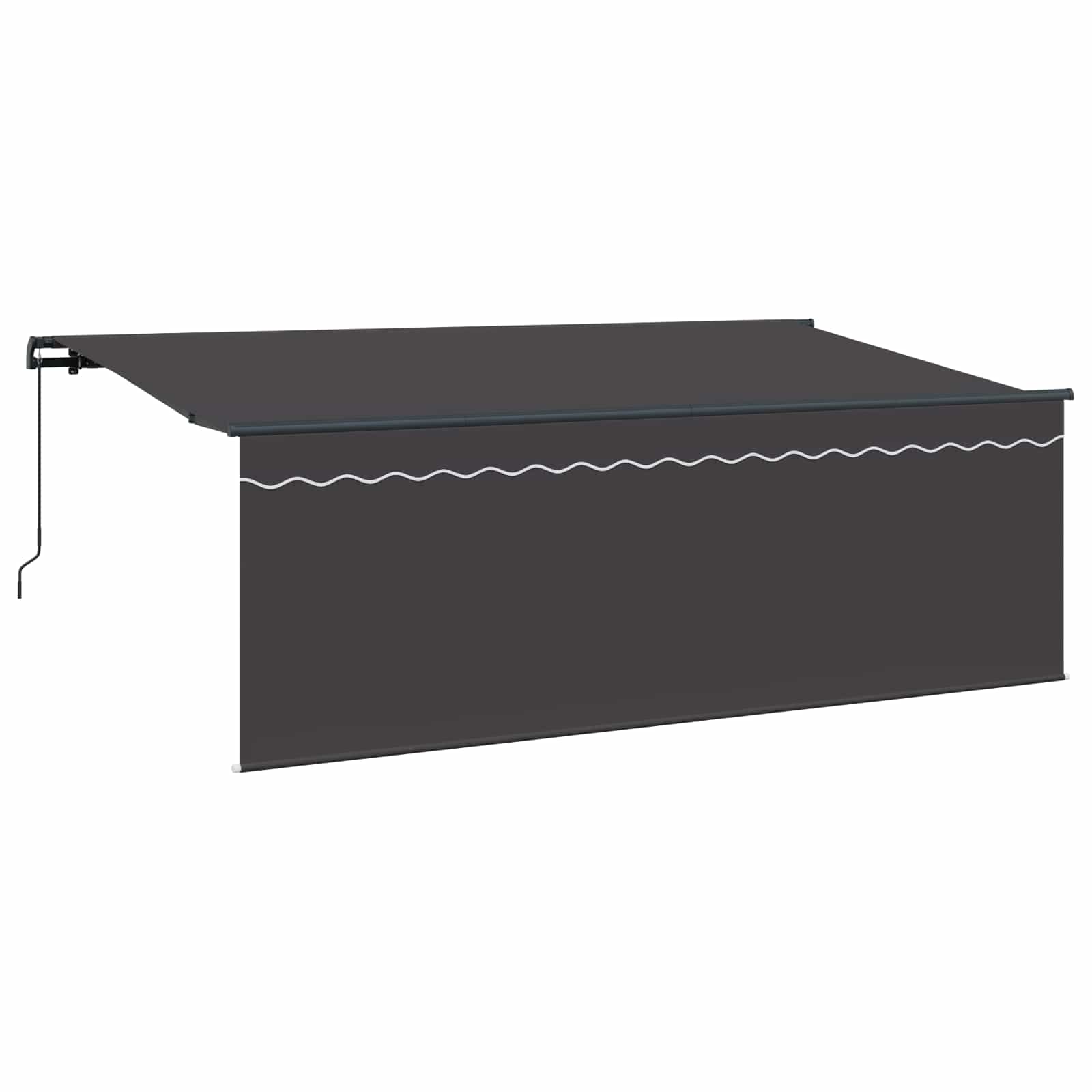 Skrovita tenda Antracit 400 x 200 cm Poliester i aluminij