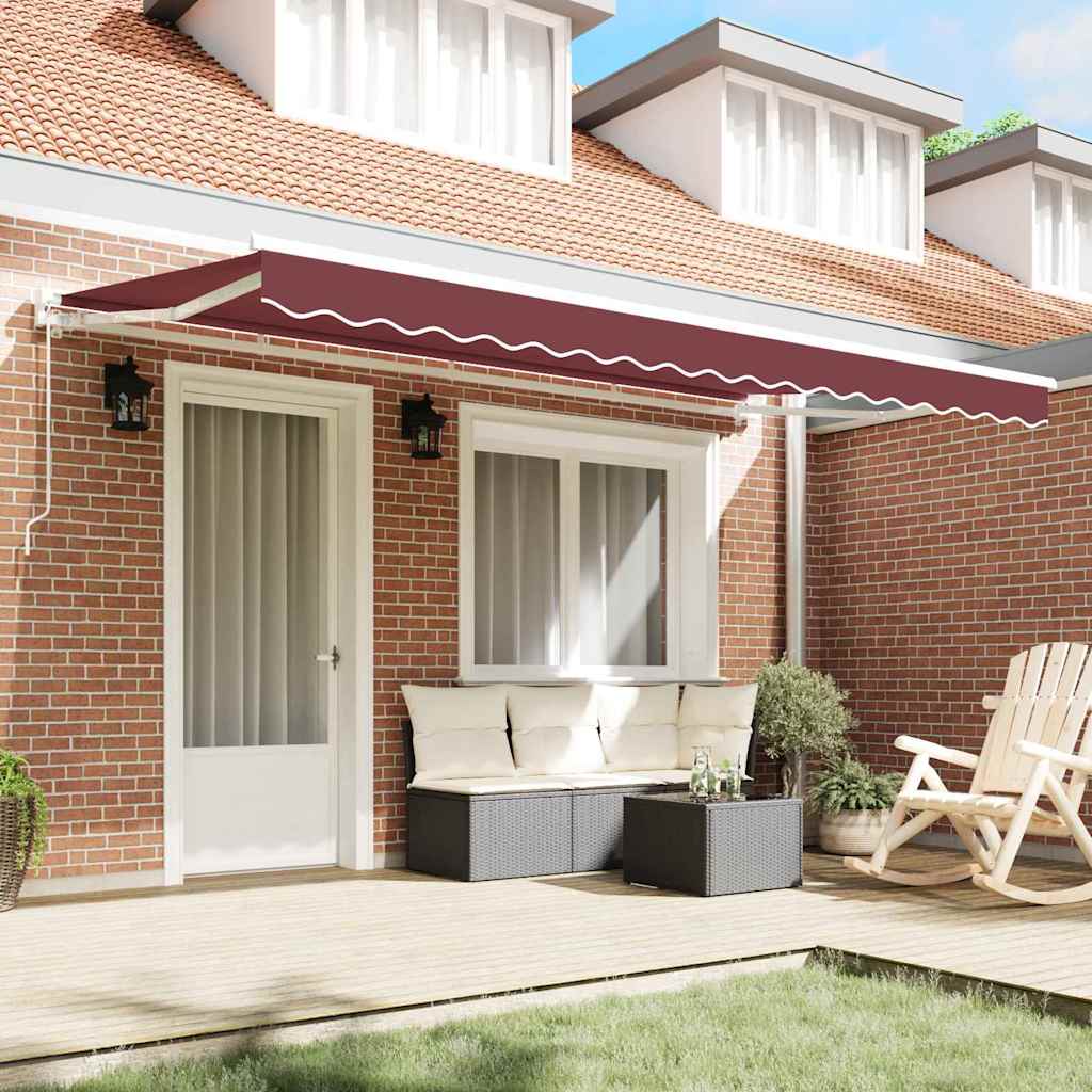 Okvir tende Tamno crvena 400 x 200 cm Poliester s PU premazom