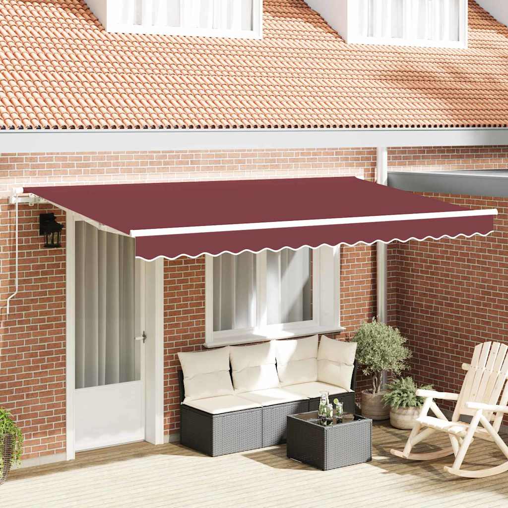 Skrovita tenda Tamno crvena 400 x 200 cm tkanina