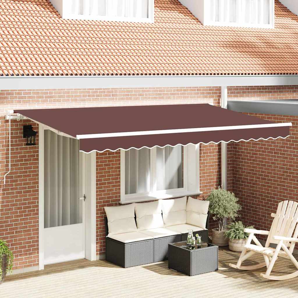 Skrovita tenda Smeđa 400 x 200 cm tkanina
