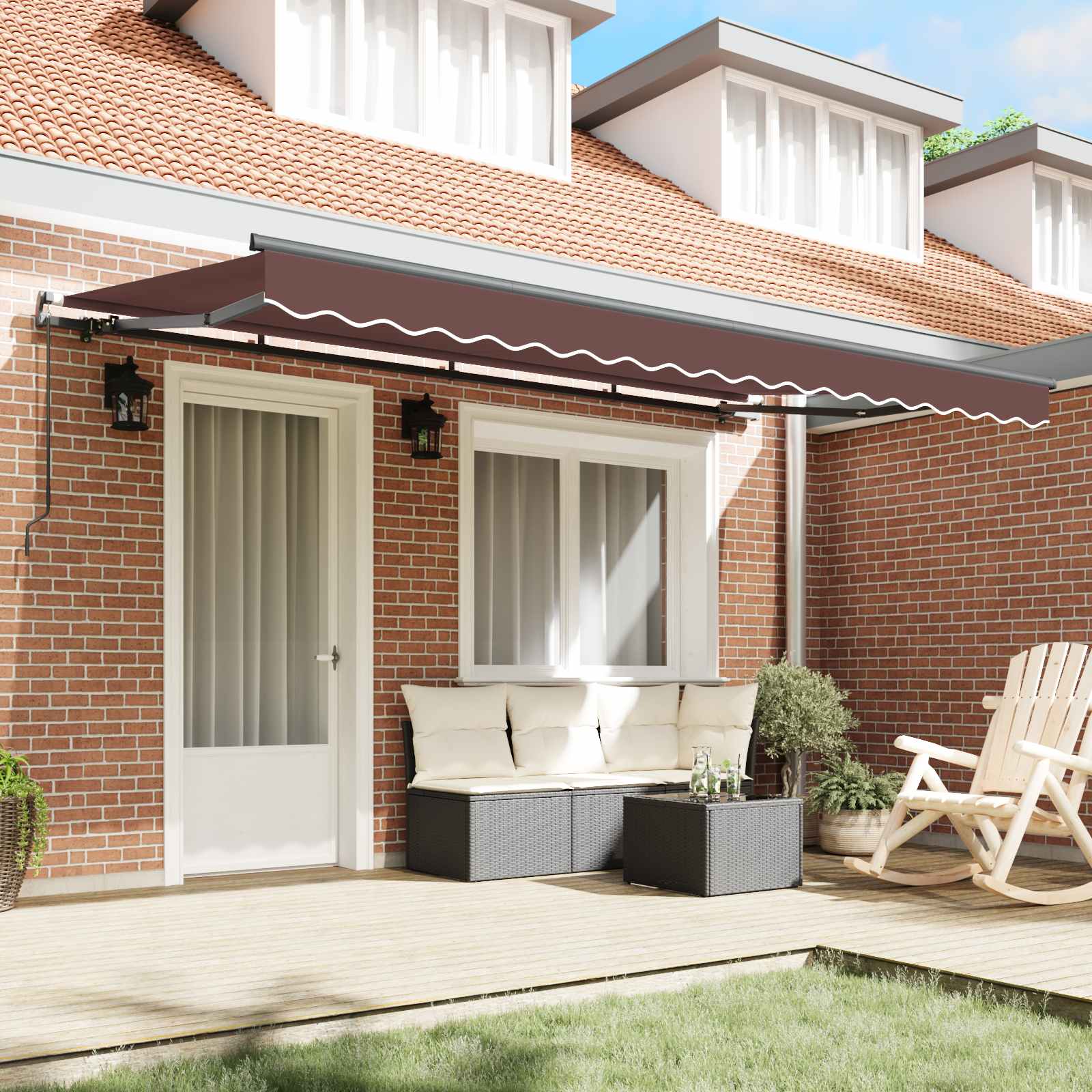 Skrovita tenda Smeđa 400 x 200 cm tkanina