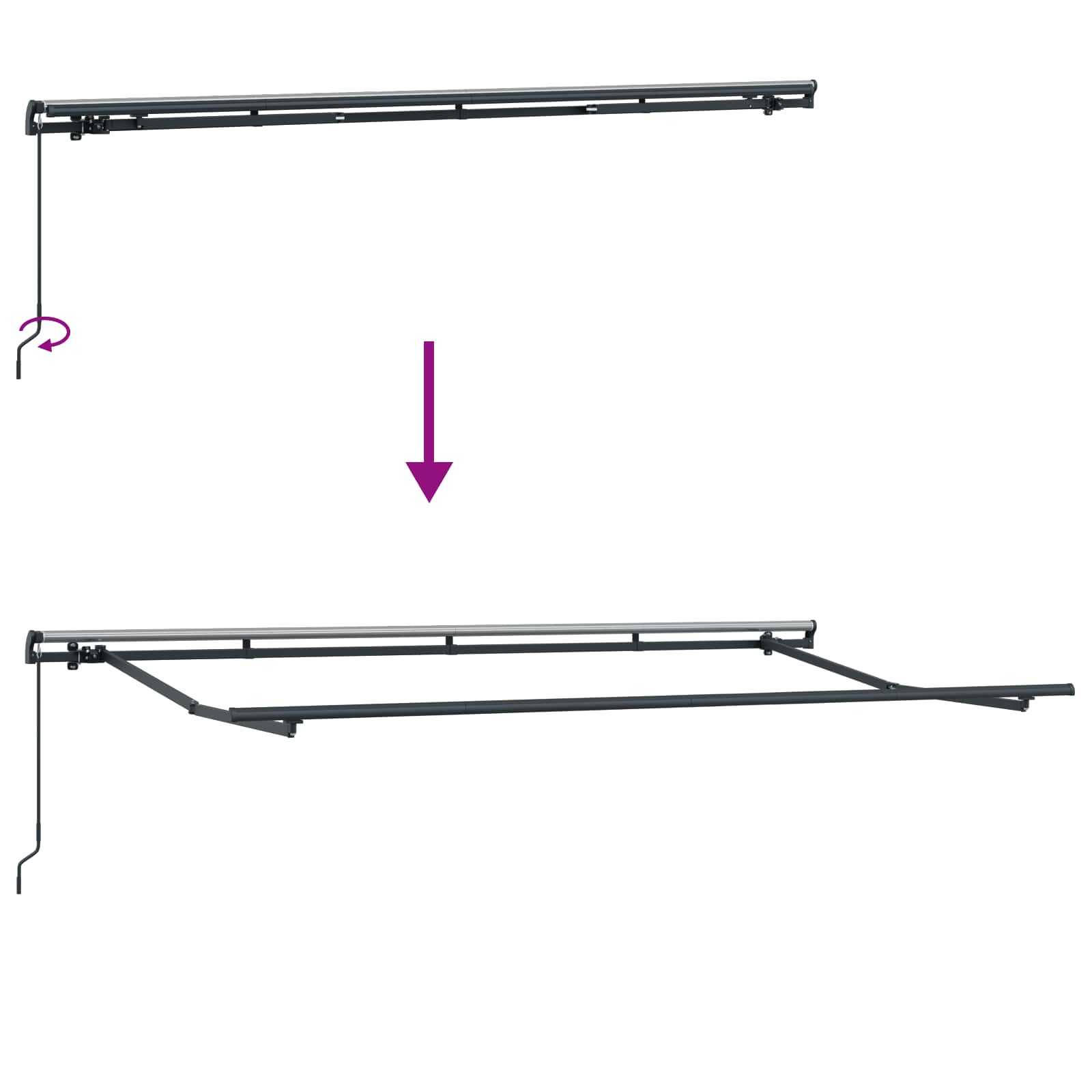 Skrovita tenda Smeđa 400 x 200 cm tkanina