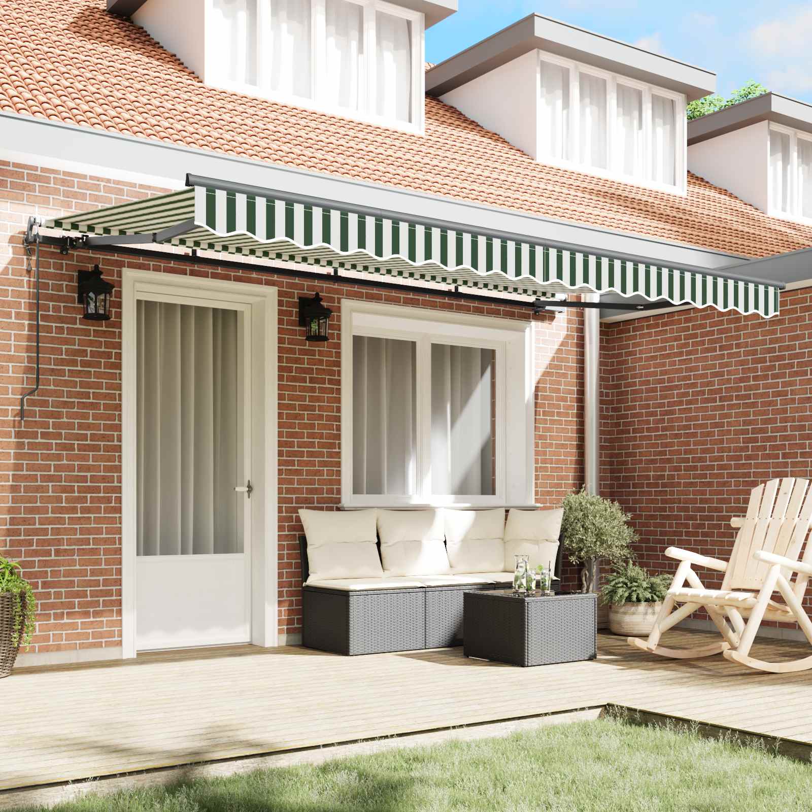Skrovita tenda Zelena 400 x 200 cm tkanina