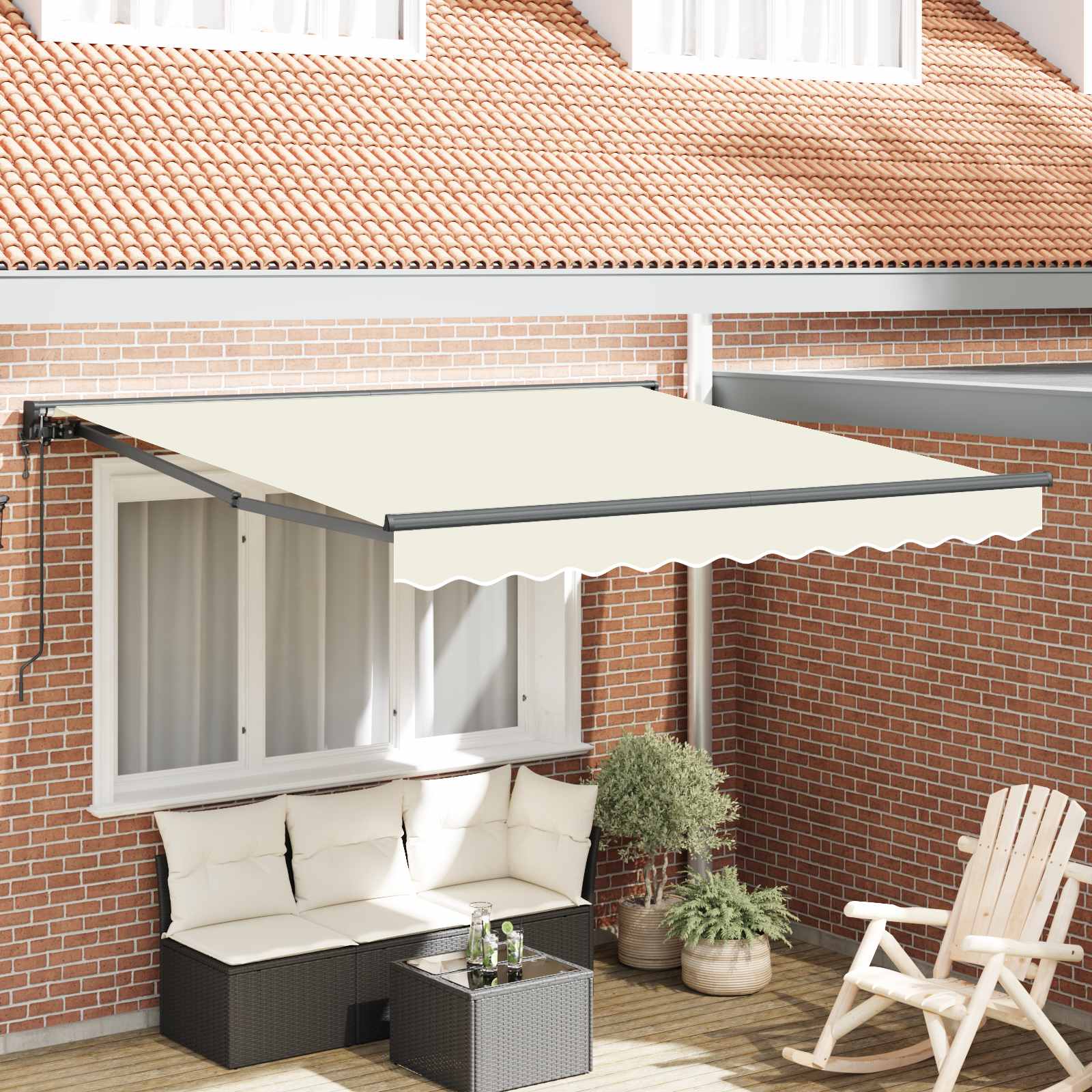 Okvir tende Krema 300 x 250 cm Poliester s PU premazom