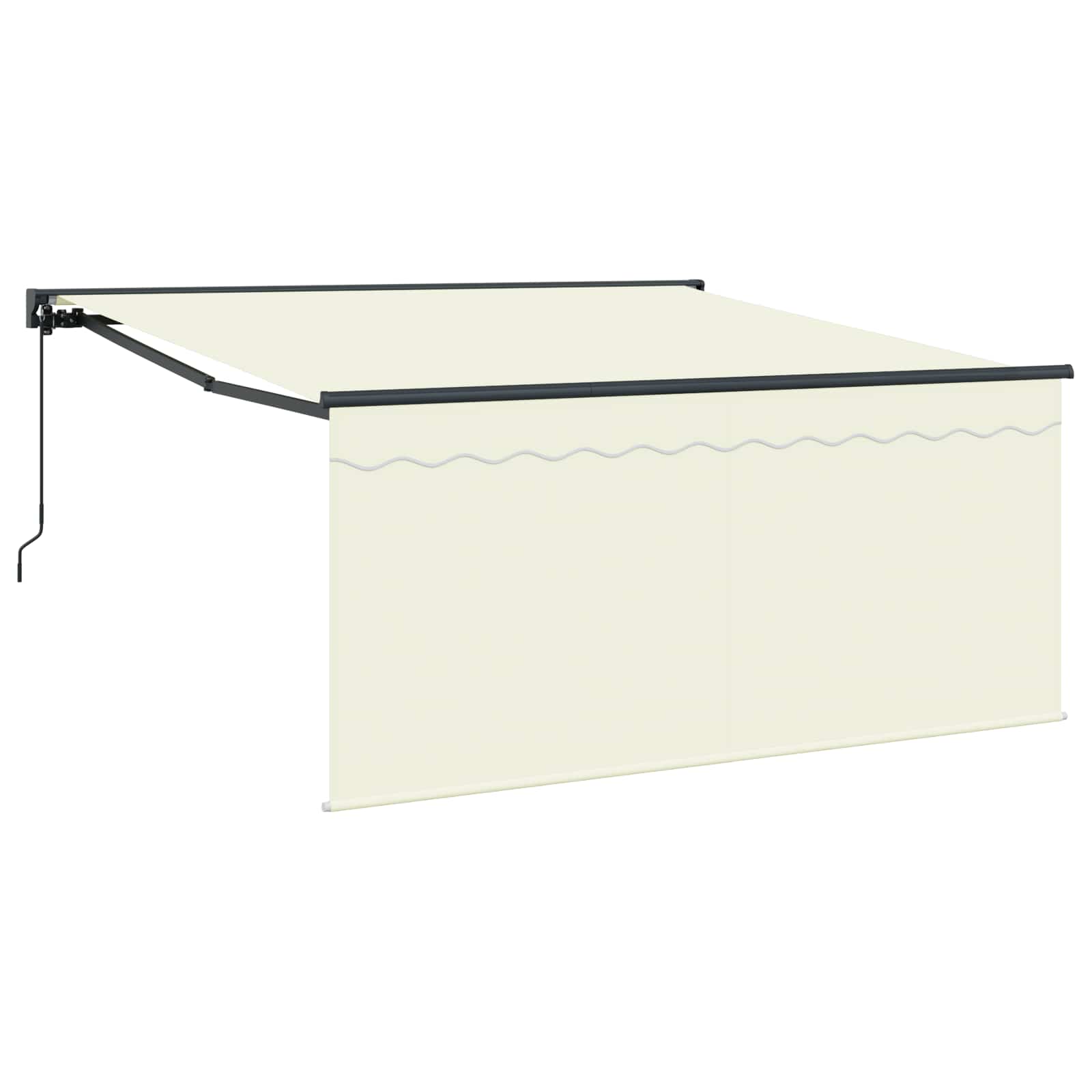 Skrovita tenda Krema 300 x 250 cm Poliester i aluminij