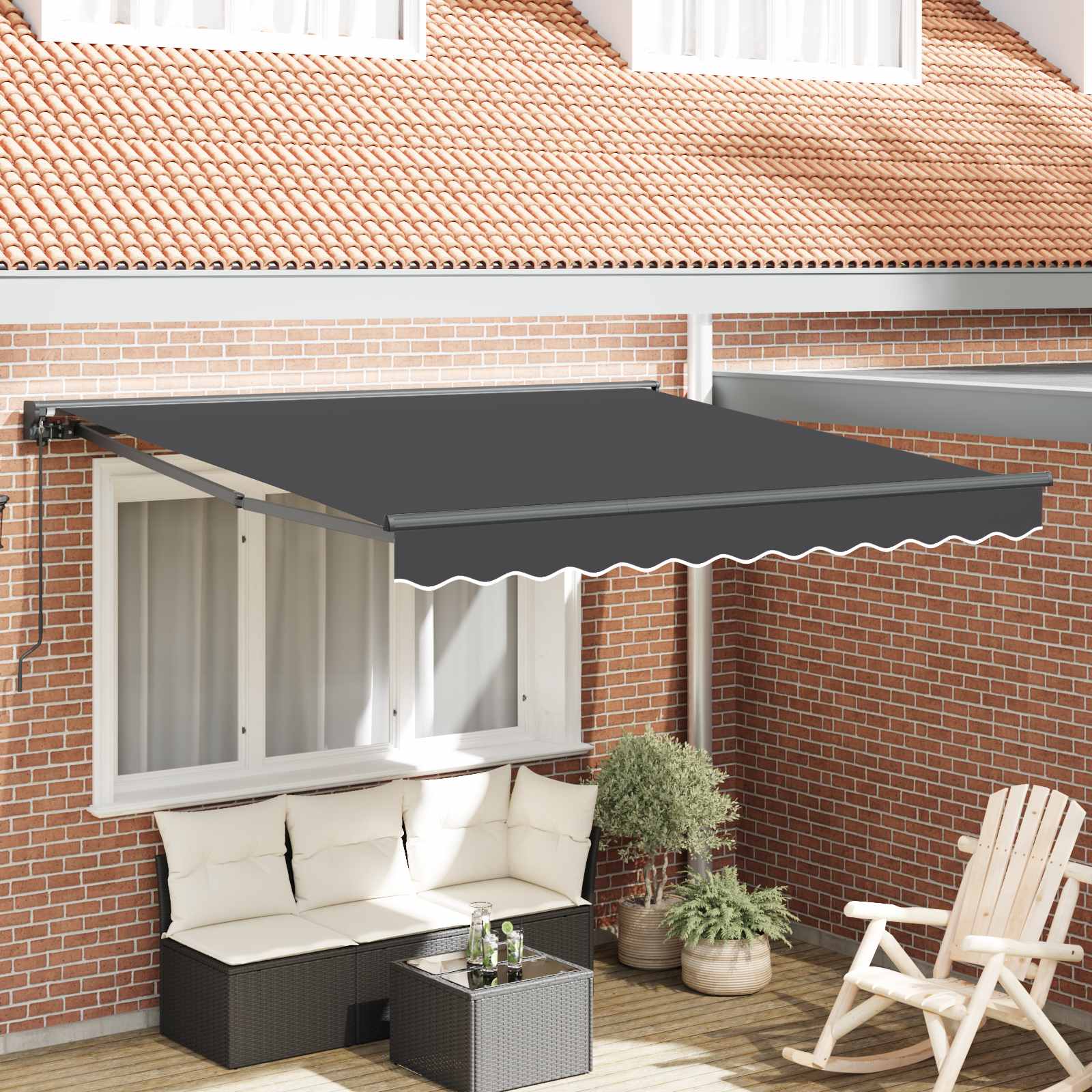 Okvir tende Antracit 300 x 250 cm Poliester s PU premazom