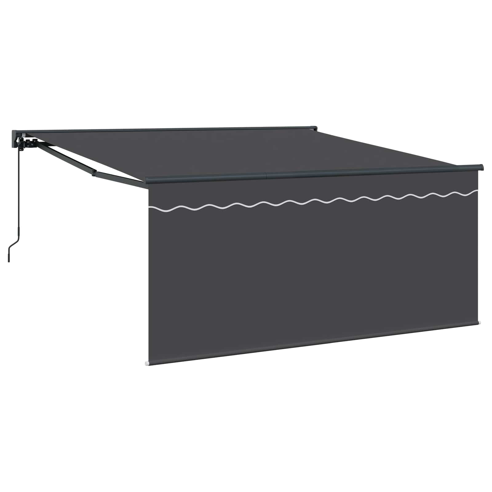 Skrovita tenda Antracit 300 x 250 cm Poliester i aluminij