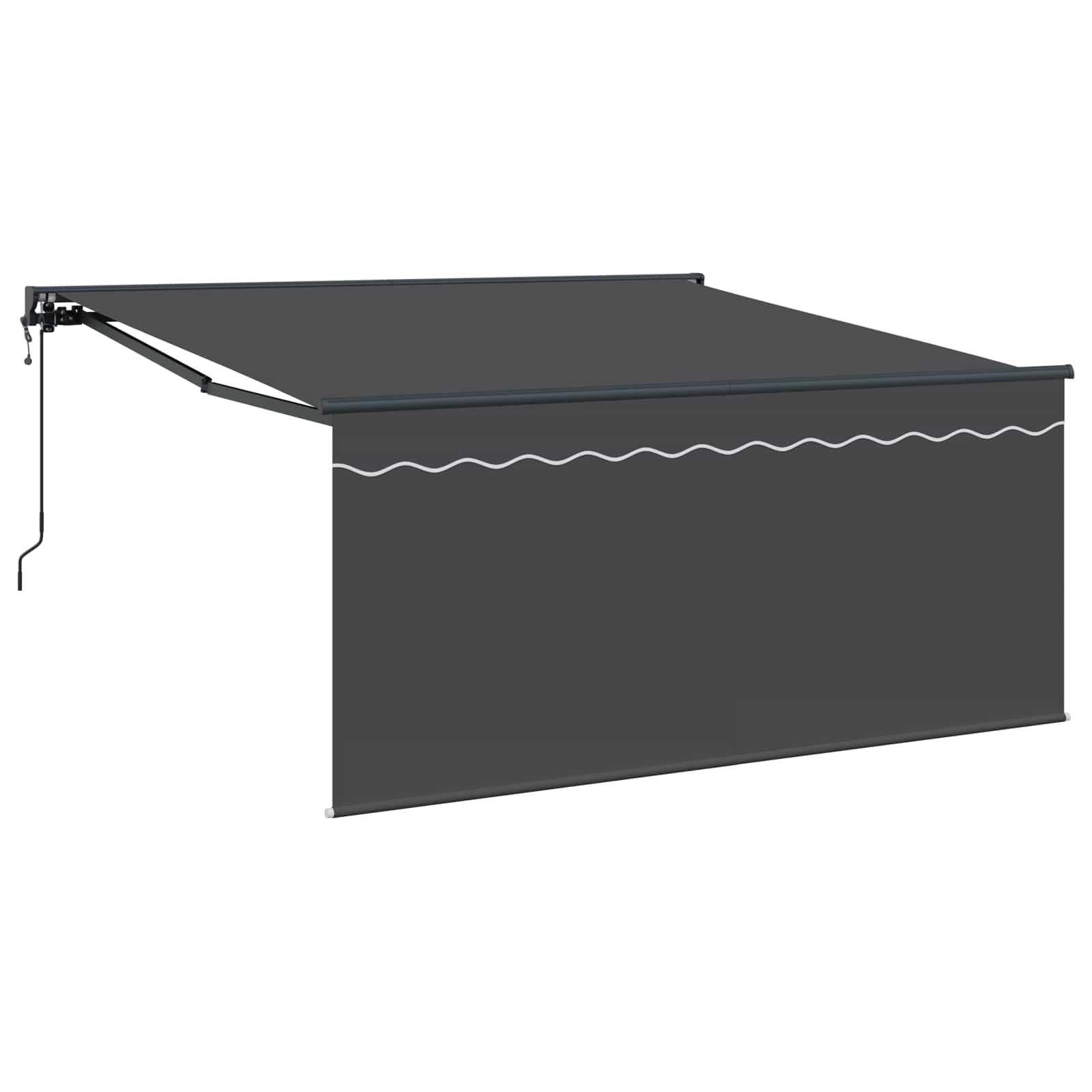 Skrovita tenda Antracit 300 x 250 cm Poliester i aluminij