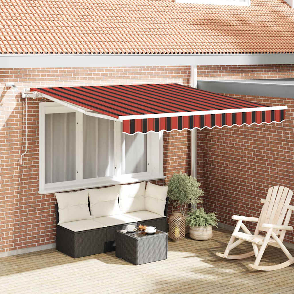 Skrovita tenda S LED lampica Narančasta i smeđa 300 x 250 cm