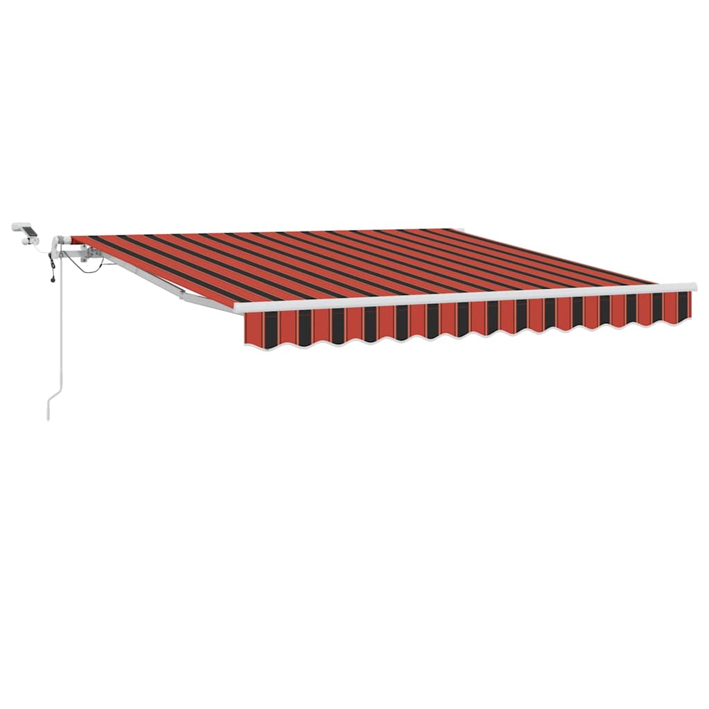 Skrovita tenda S LED lampica Narančasta i smeđa 300 x 250 cm