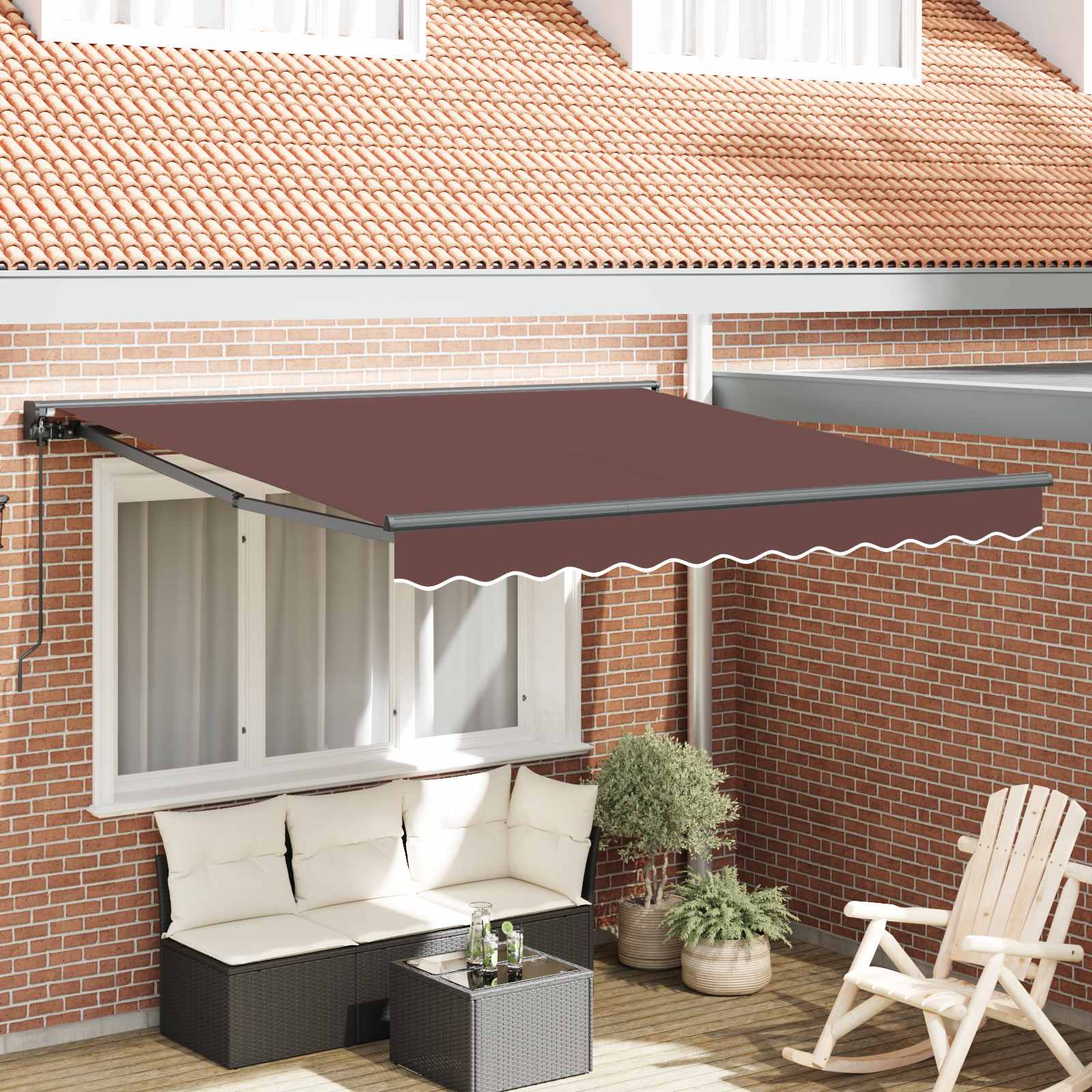 Okvir tende Smeđa 300 x 250 cm Poliester s PU premazom