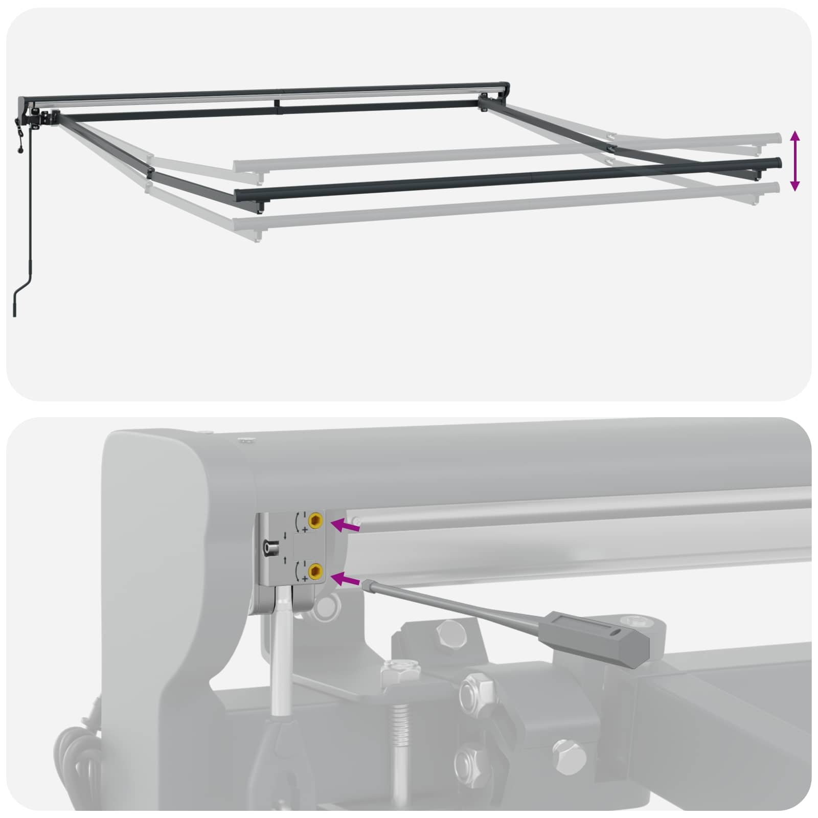 Okvir tende Antracit i bijelo 300 x 250 cm