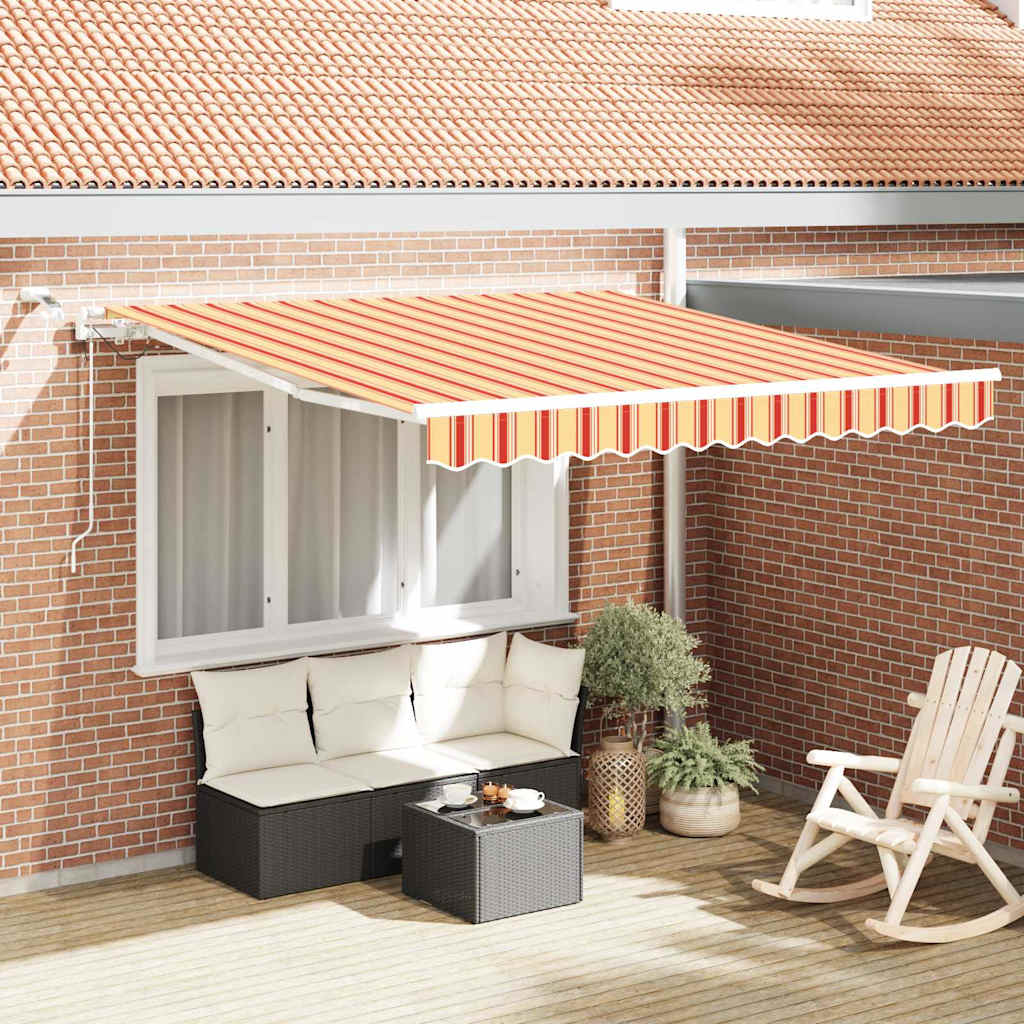 Skrovita tenda Žuta i narančasta 300 x 250 cm Poliester i metal