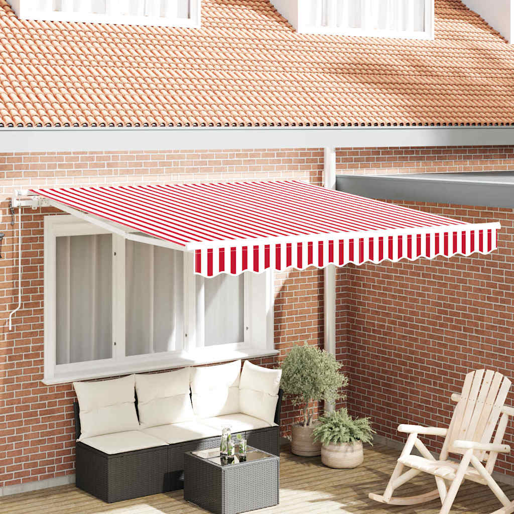 Povlačivi tende Crvena i bijela 300 x 250 cm Tkanina i Aluminij