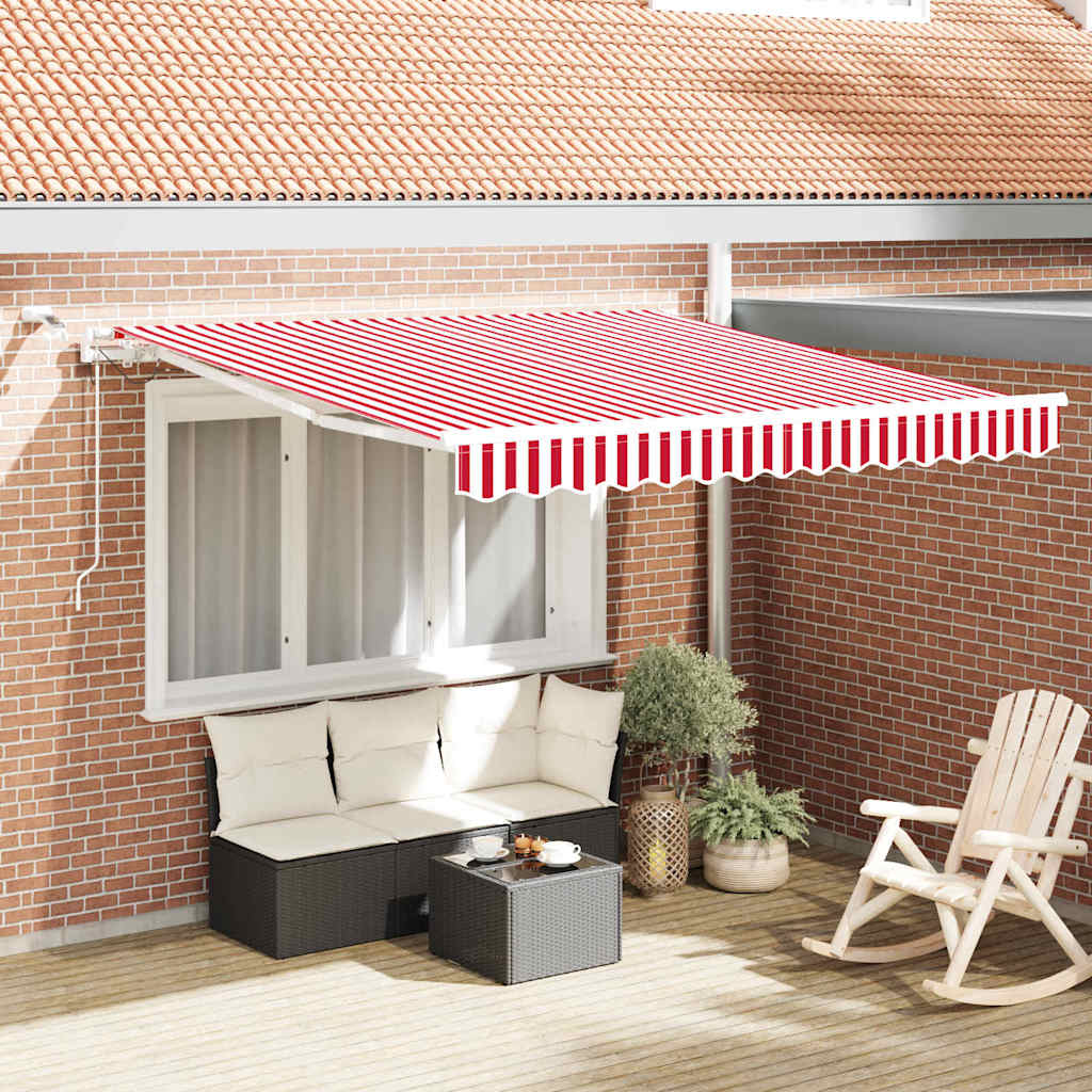 Povlačivi tende Crvena i bijela 300 x 250 cm Poliester