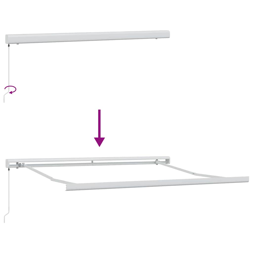 Povlačivi tende Crvena i bijela 300 x 250 cm Platno i Aluminij