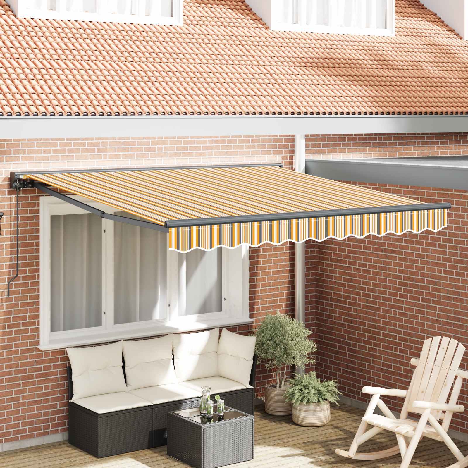 Okvir tende Žuta i Siva 300 x 250 cm Poliester s PU premazom