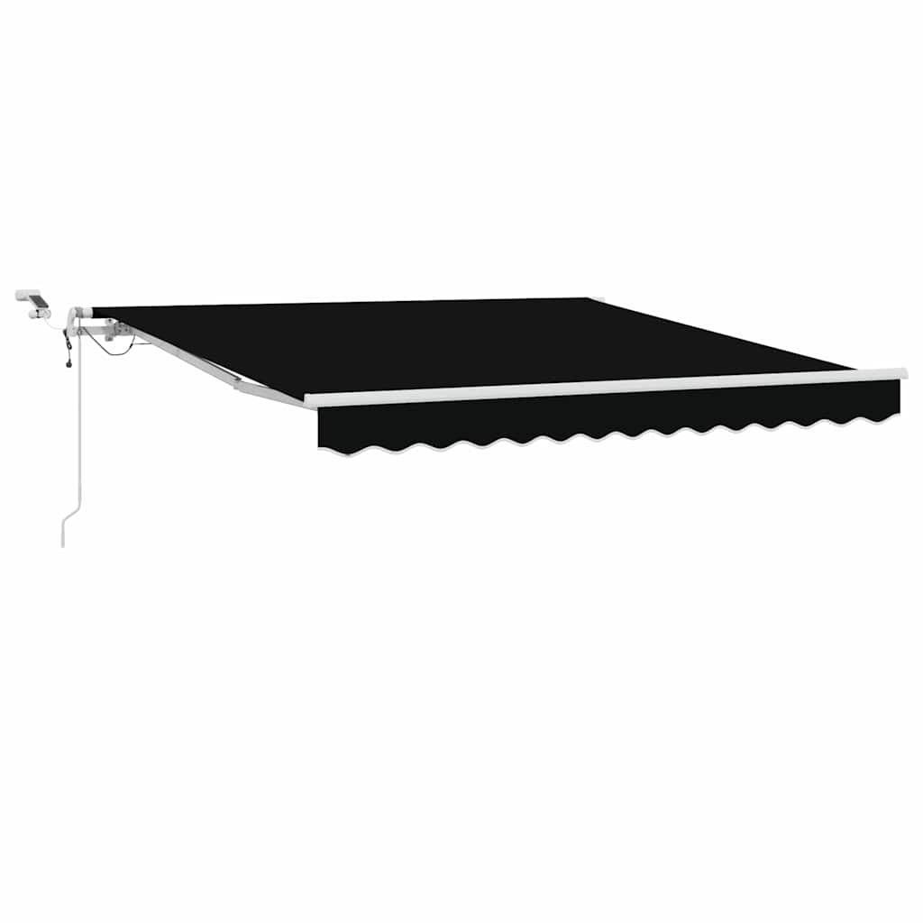 Skrovita tenda Crna 300 x 250 cm Poliester i metal