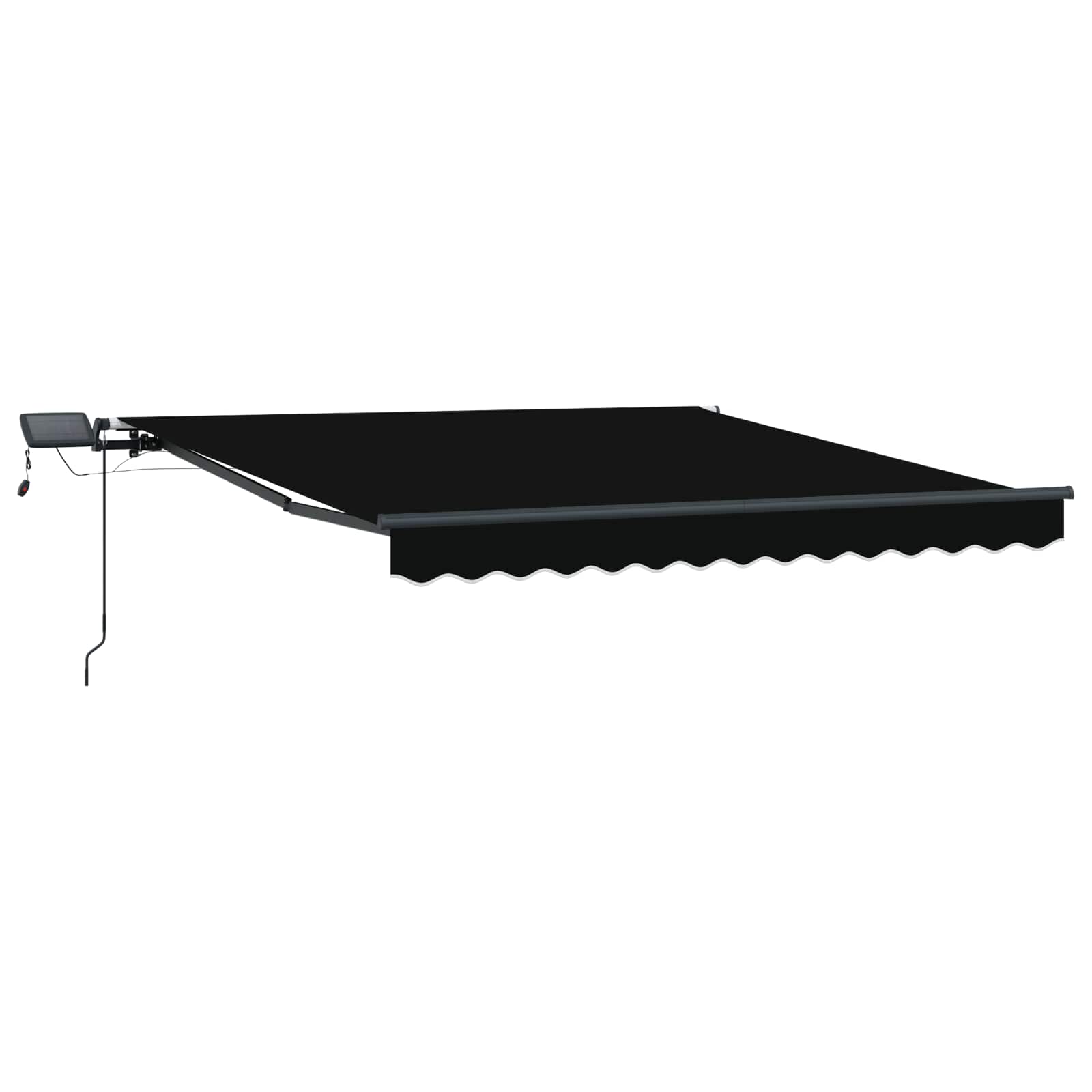 Skrovita tenda S LED lampica Crna 300 x 250 cm tkanina