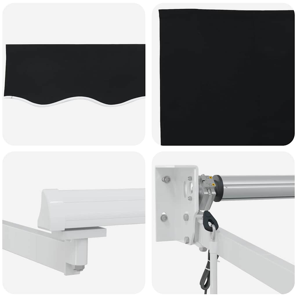 Povlačivi tende Crna 300 x 250 x 165 cm Poliester i metal