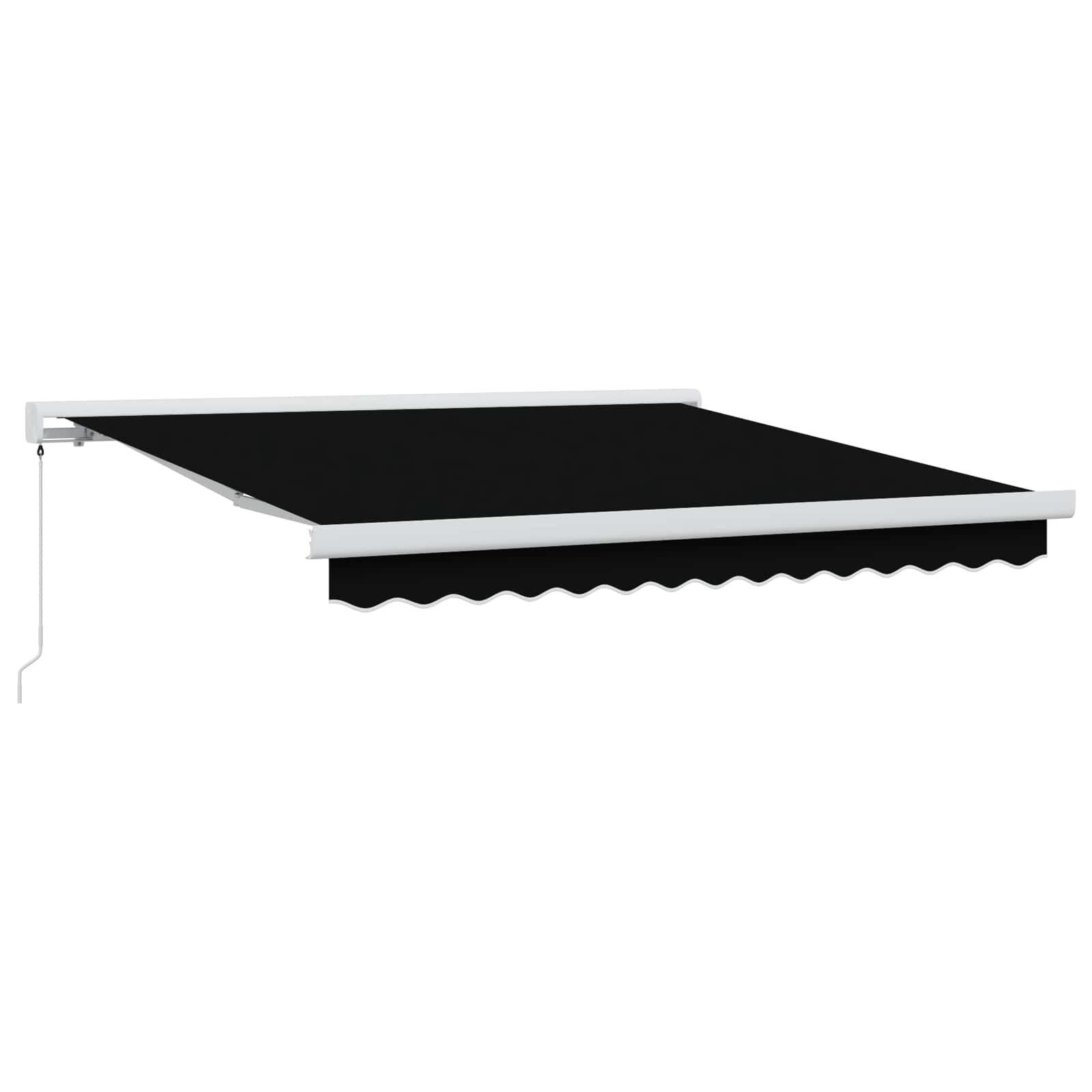 Skrovita tenda Crna 300 x 250 cm Tkanina i Metal