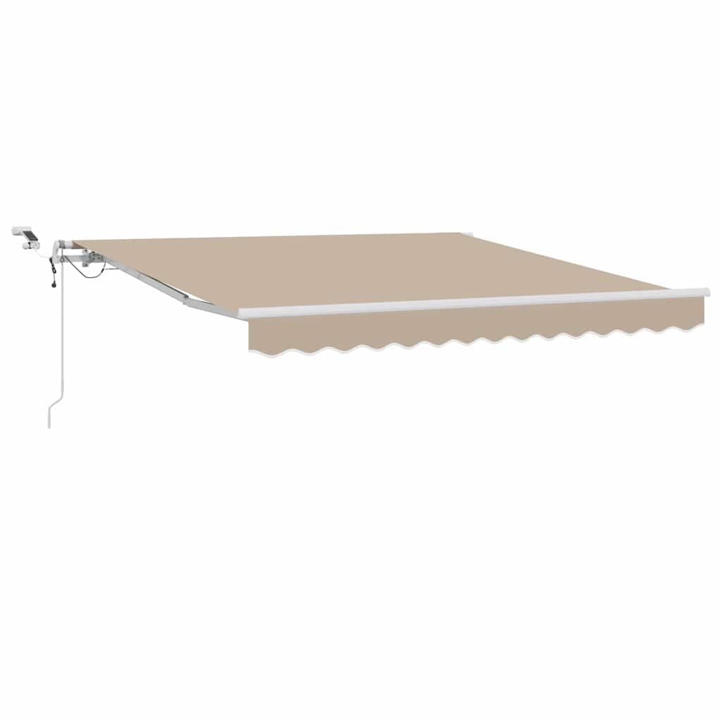 Skrovita tenda S LED lampica Bež 300 x 250 cm Poliester i metal